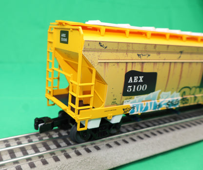 Lionel 2542150 - 4-Bay Centerflow Hopper Car "AEX" #5100 (Graffiti) - MrMuffin'sTrains
