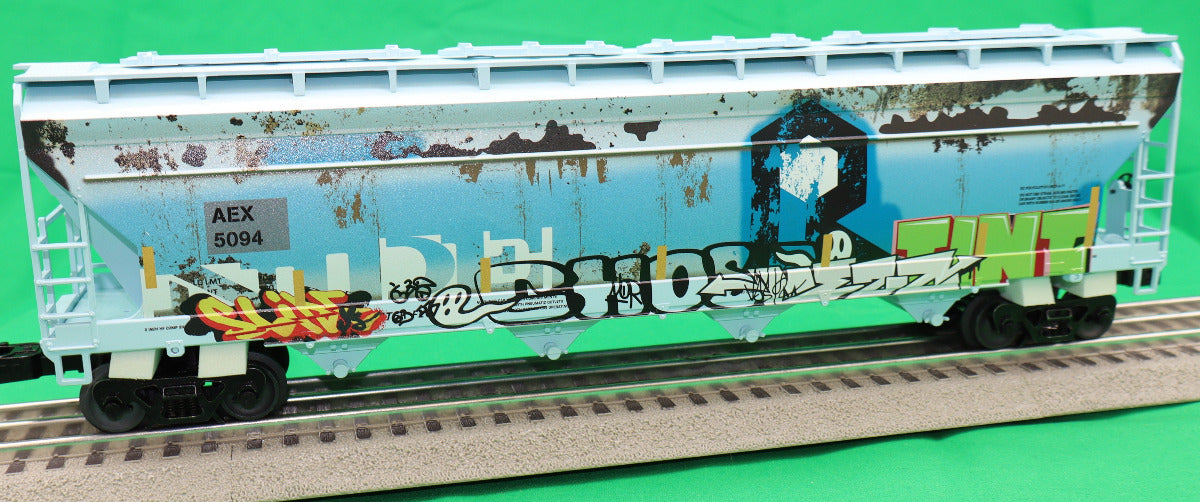 Lionel 2542140 - 4-Bay Centerflow Hopper Car "AEX" #5094 (Graffiti) - MrMuffin'sTrains