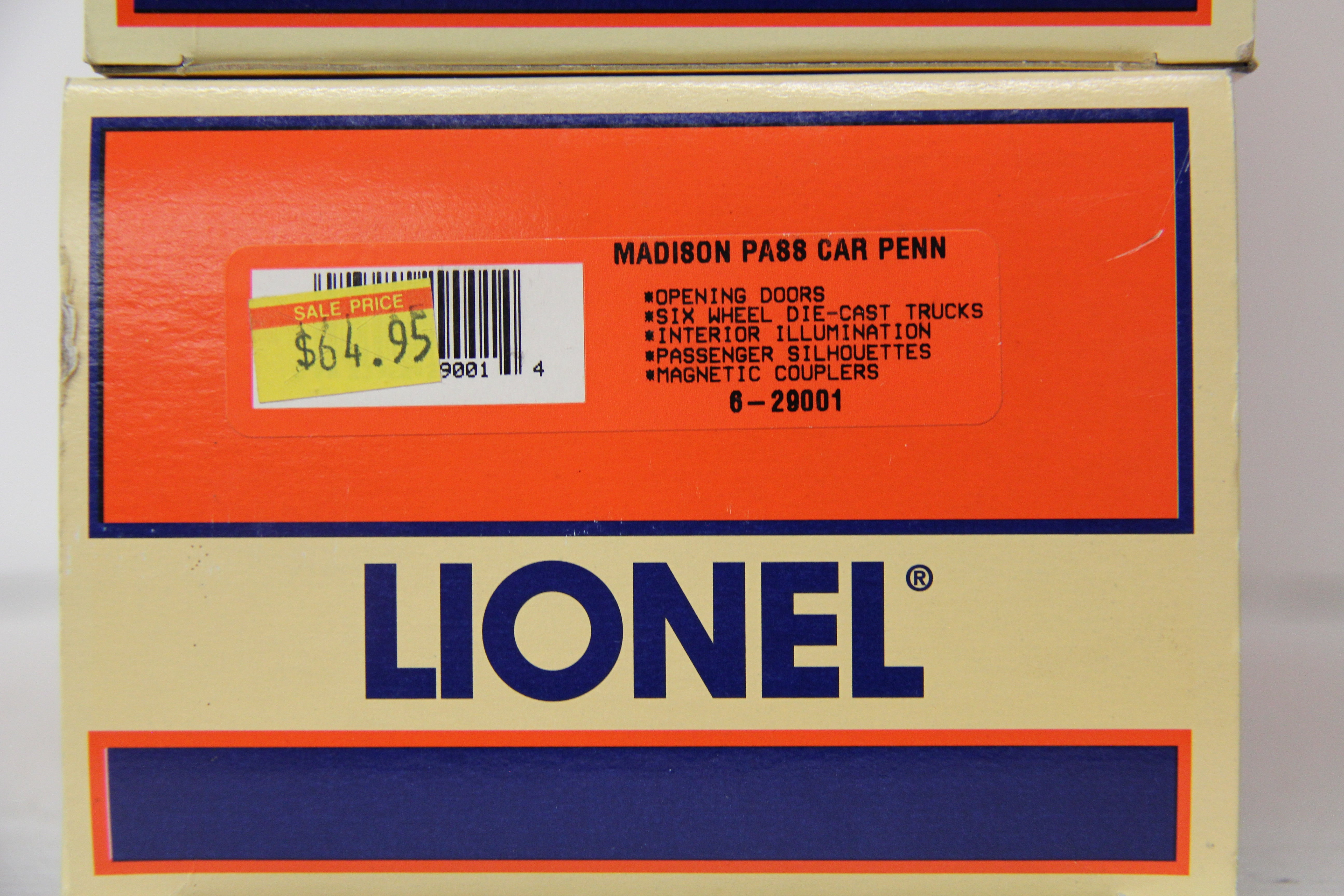 Lionel 6-19099, 6-29000, 6-29001 Madison Passenger 3 Car Set-Second hand-M6418
