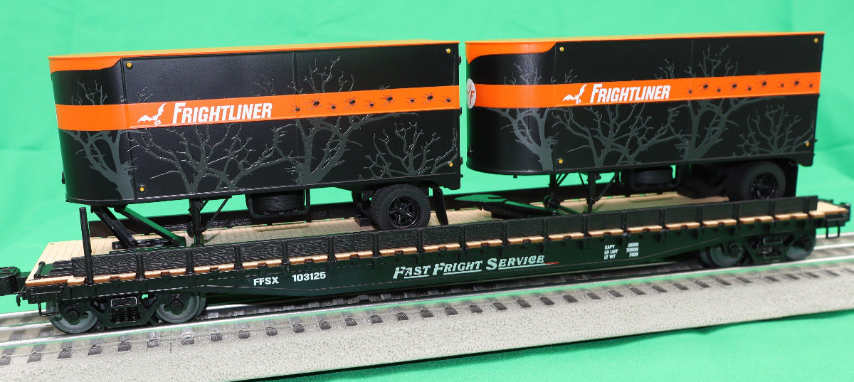 Lionel 2526400 - Flat Car "FrightLiner" w/ 2 Trailers #103125