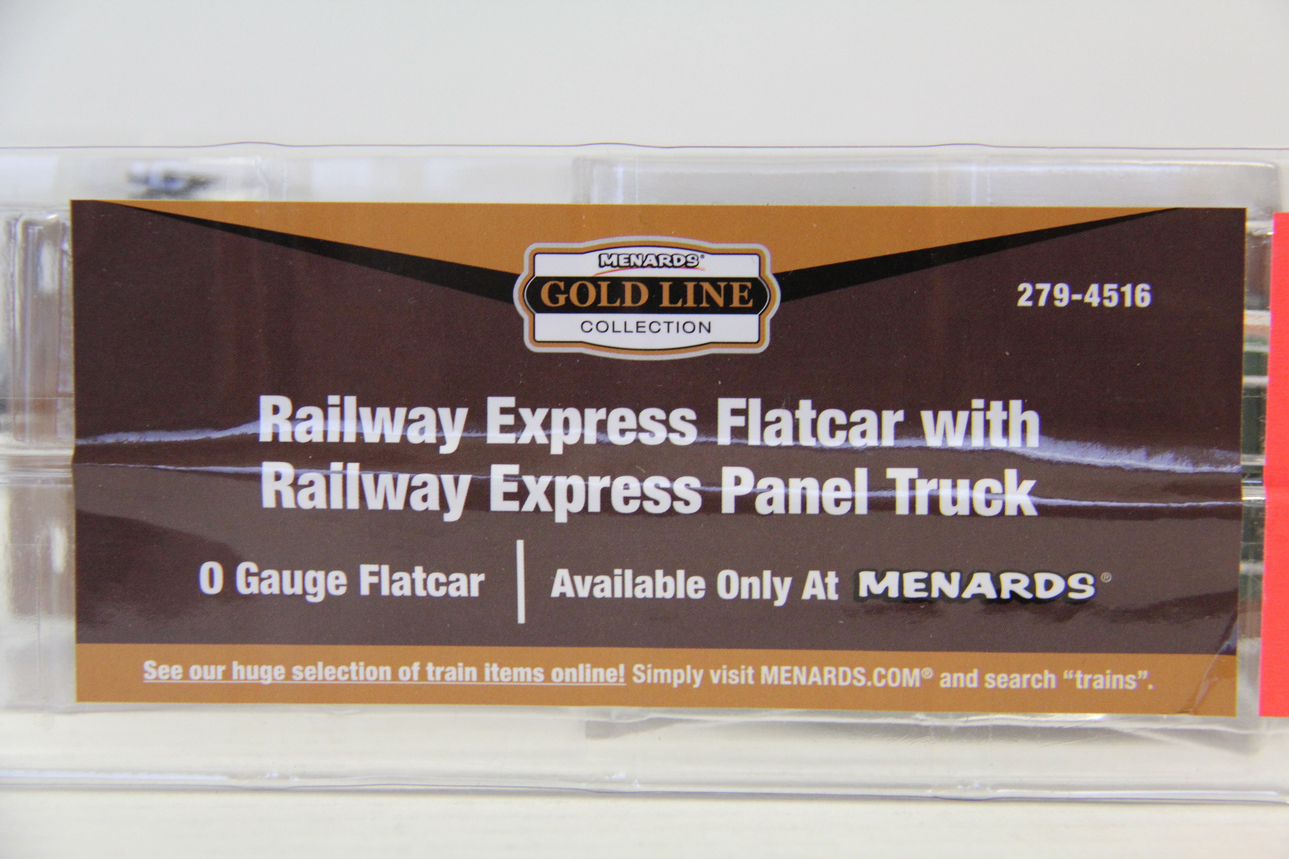Menards 279-4516 Railway Express Flatcar w. Railway Express Panel Truck-Second hand-M4514