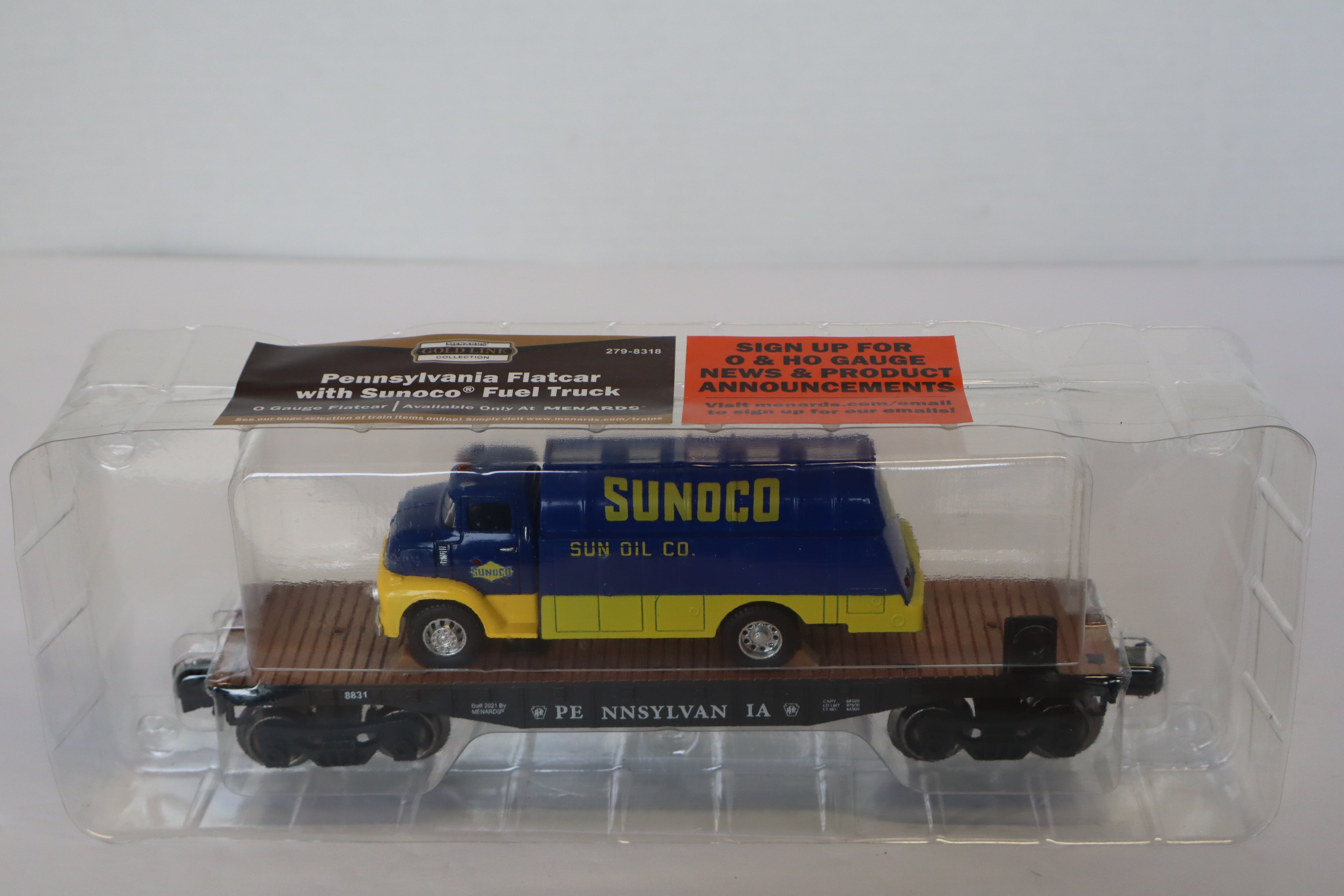 Menards #279-8318 Pennsylvania Flatcar w/ Sunoco Fuel Truck-Second hand-M7887
