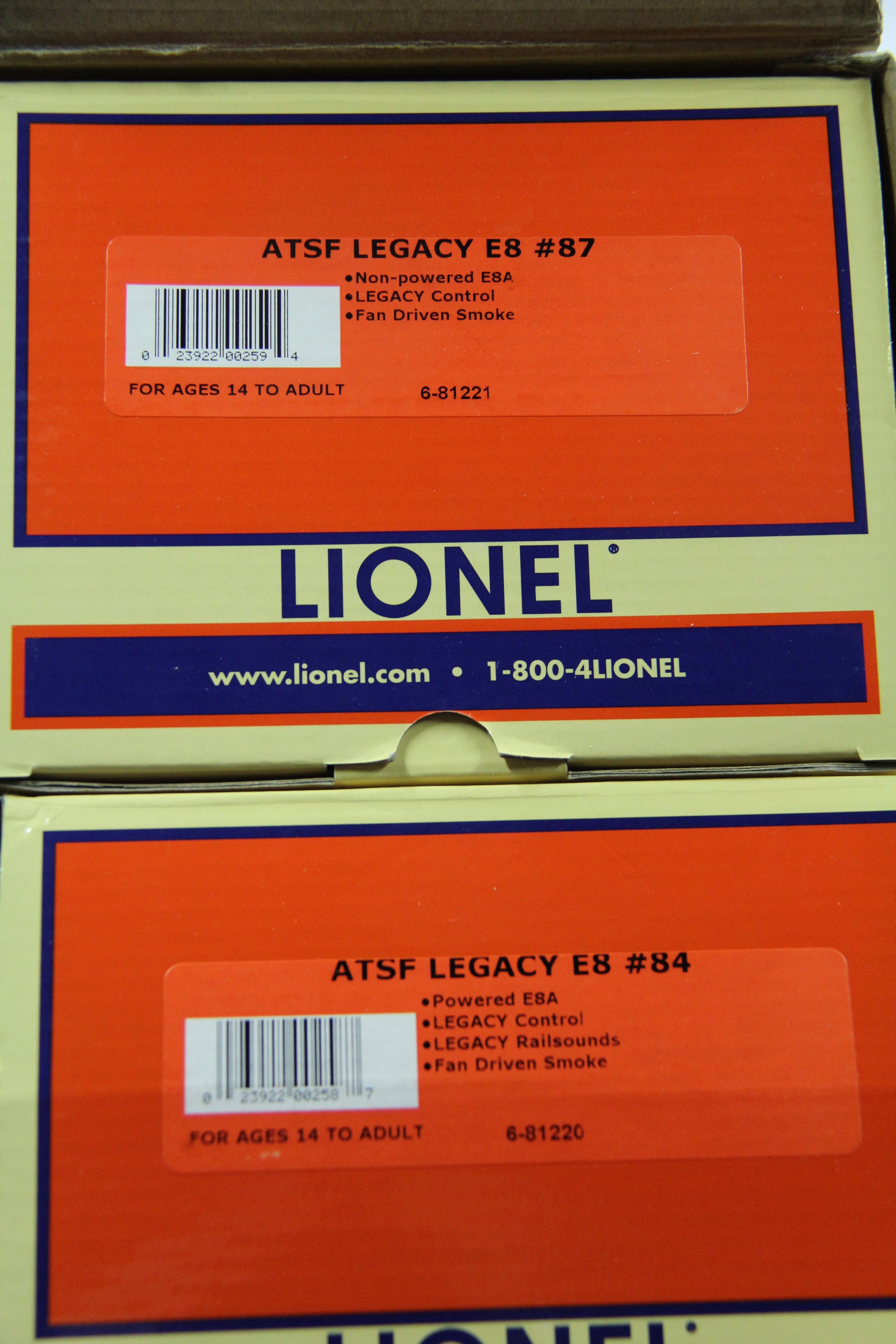 Lionel 6-81219 ATSF Legacy E8 Diesel AA Set #84 & #87 -Second hand-M4132