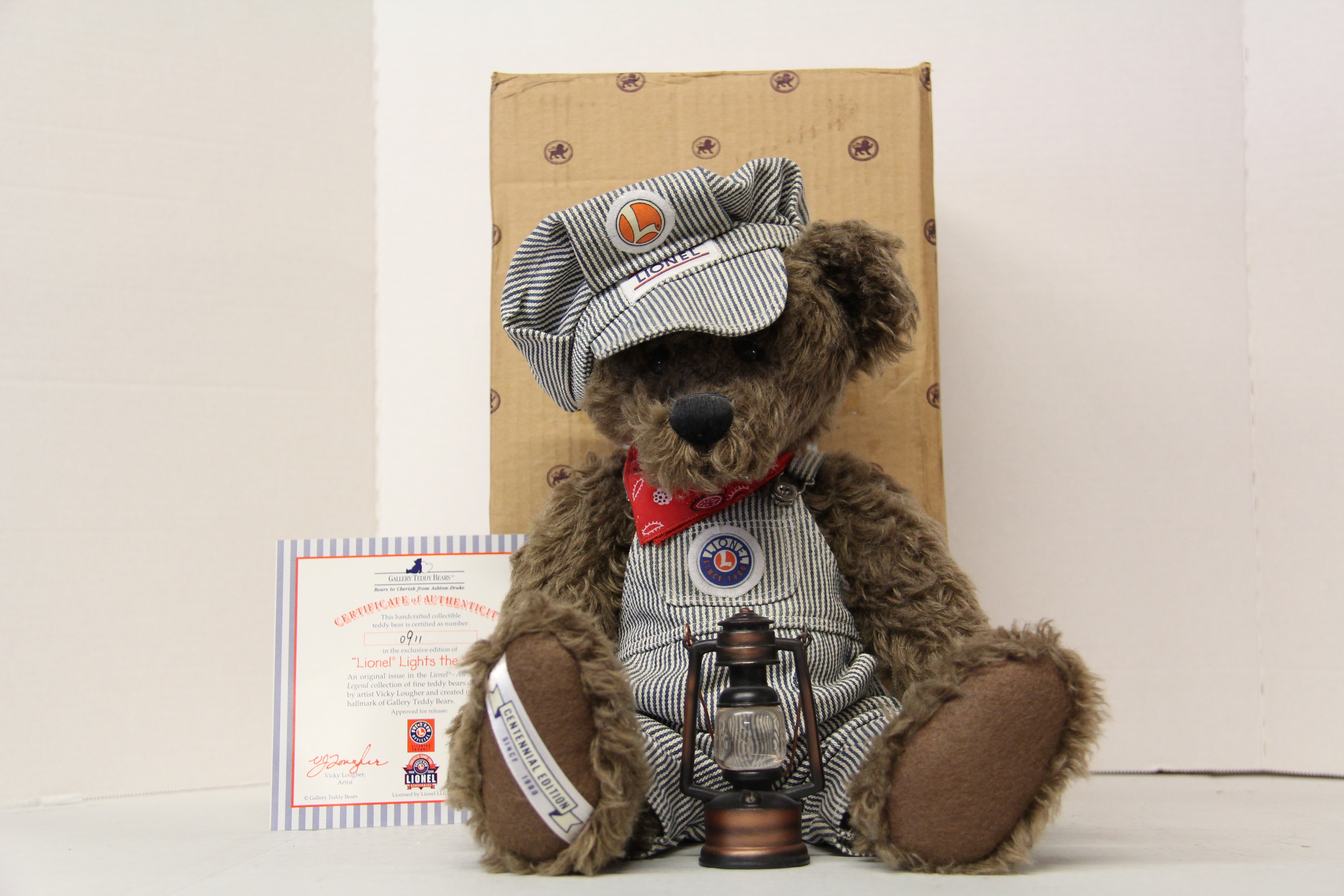 2002 Gallery Teddy Bears "Lionel Lights the Way" #0911-Second hand-M6447