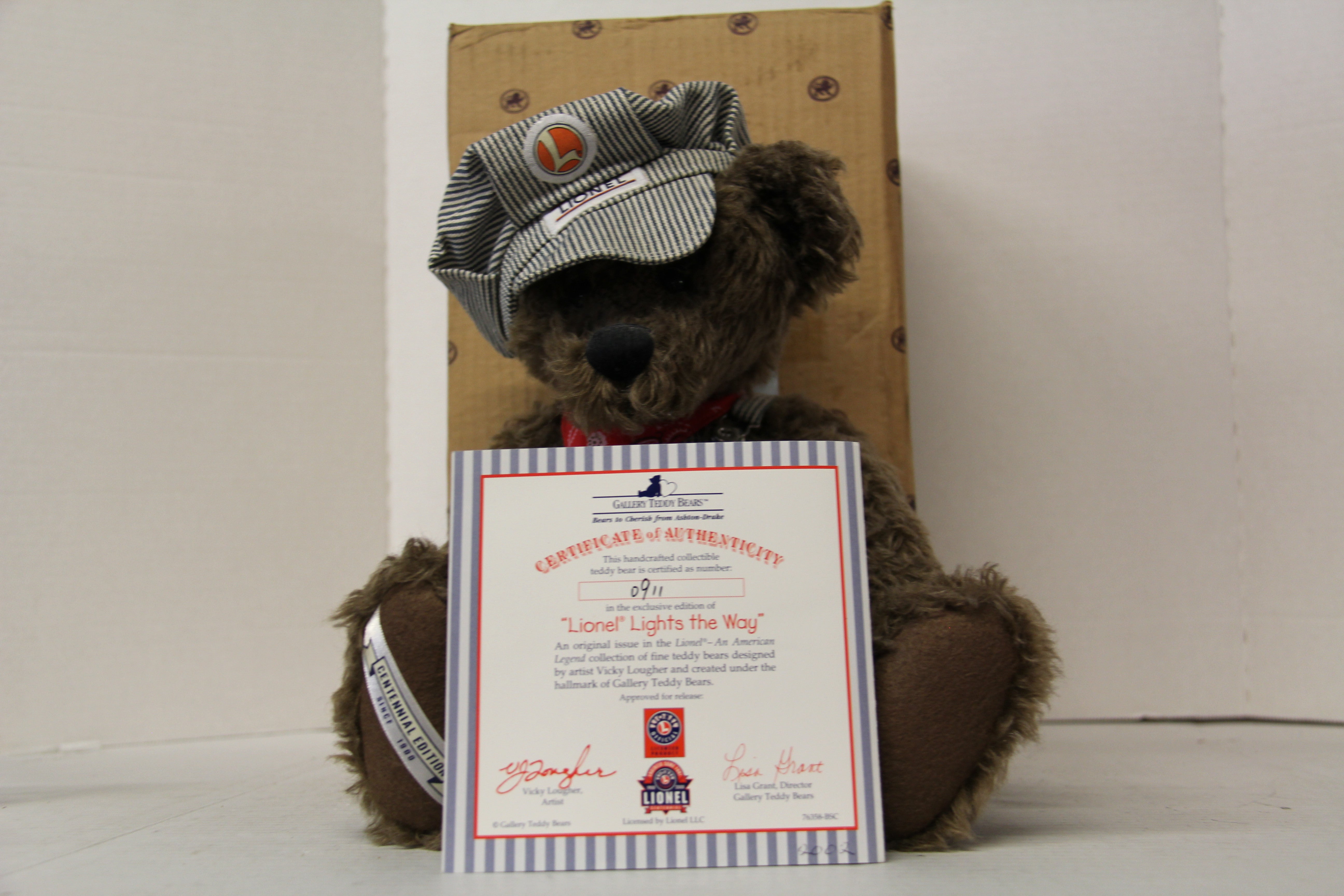 2002 Gallery Teddy Bears "Lionel Lights the Way" #0911-Second hand-M6447