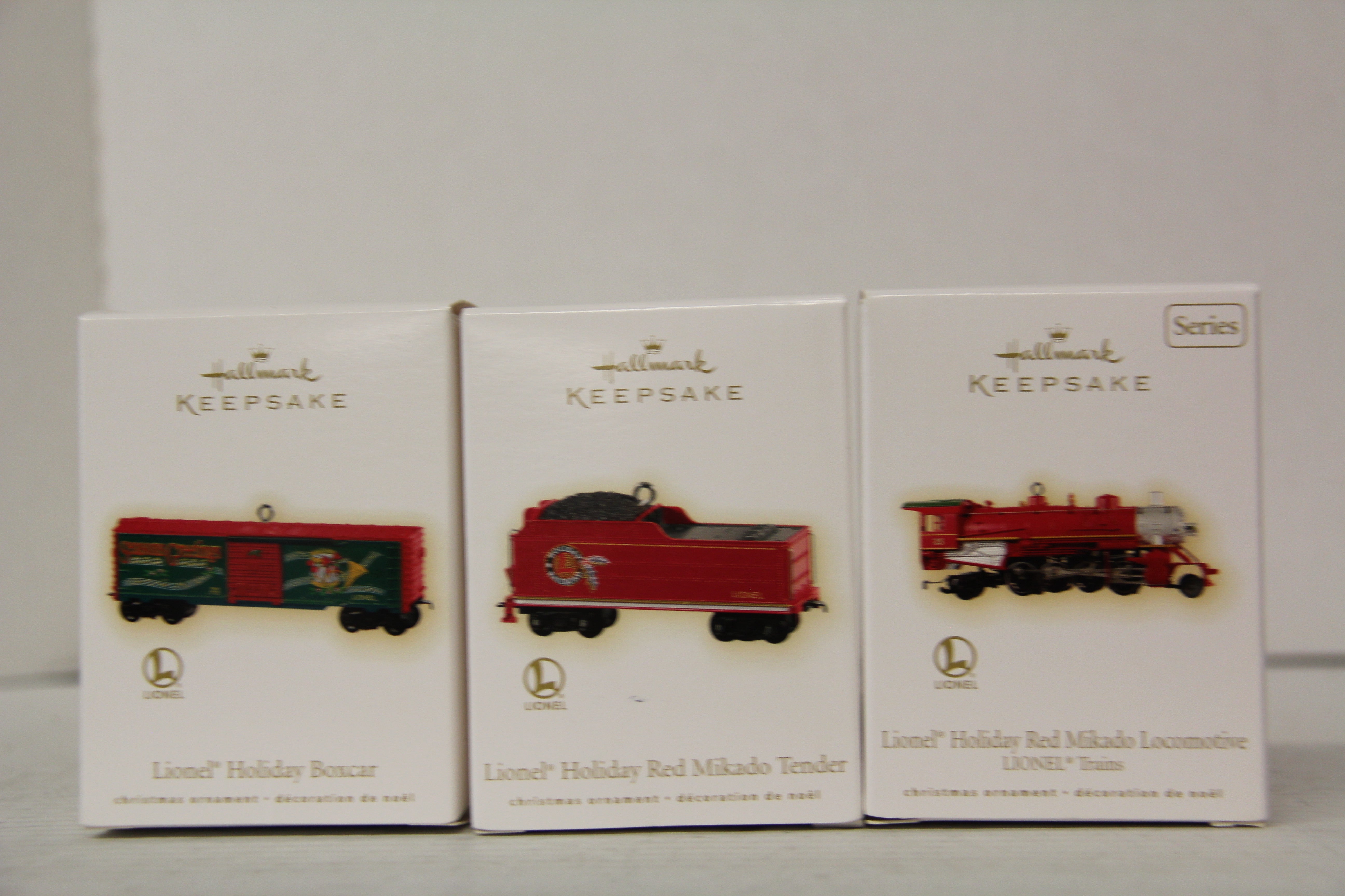 2009 Hallmark Keepsake Lionel Holiday Series Ornaments 3 Set-Second hand-M6449