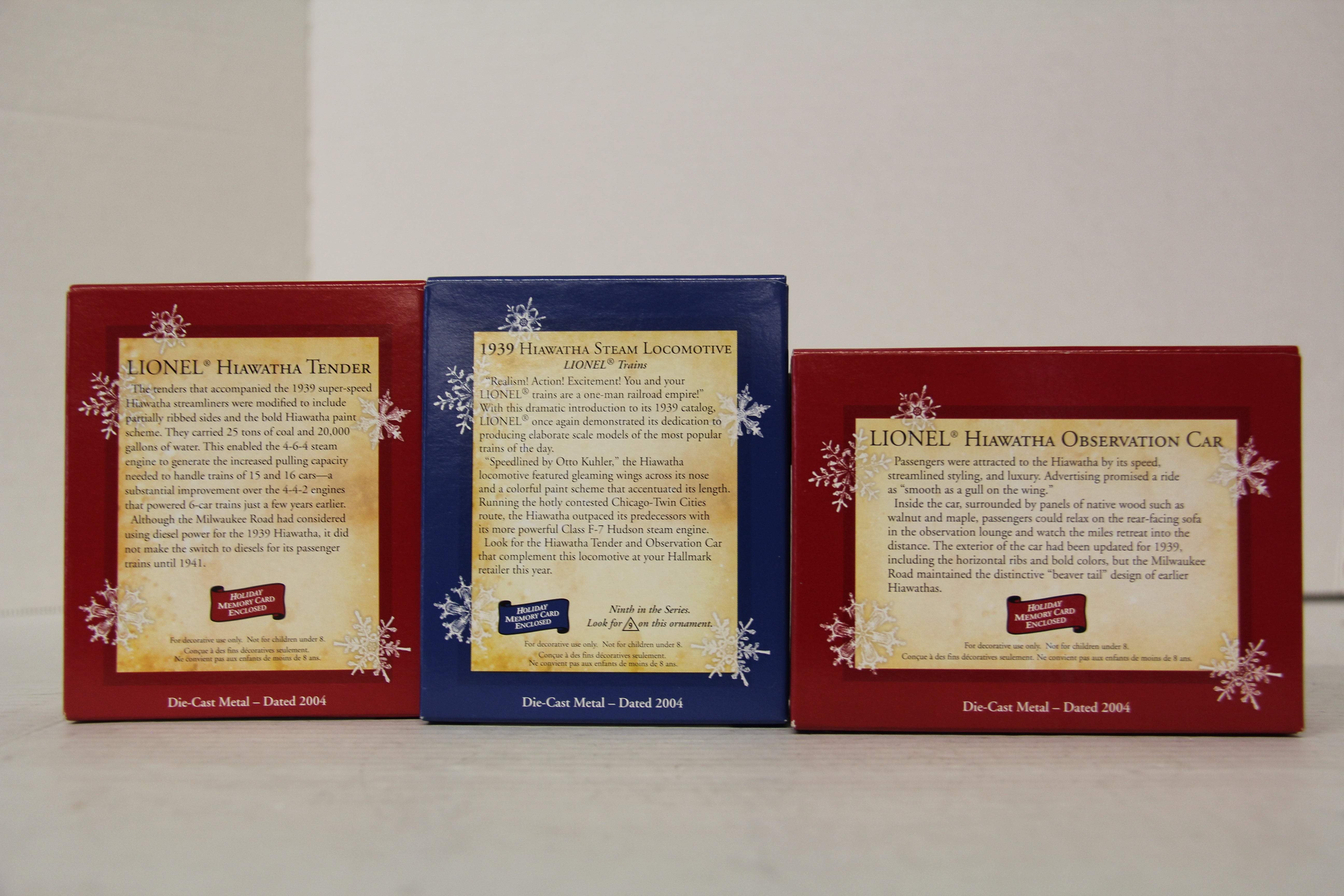 2004 Hallmark Keepsake Hiawatha Ornaments 3 Set Lot-Second hand-M6451