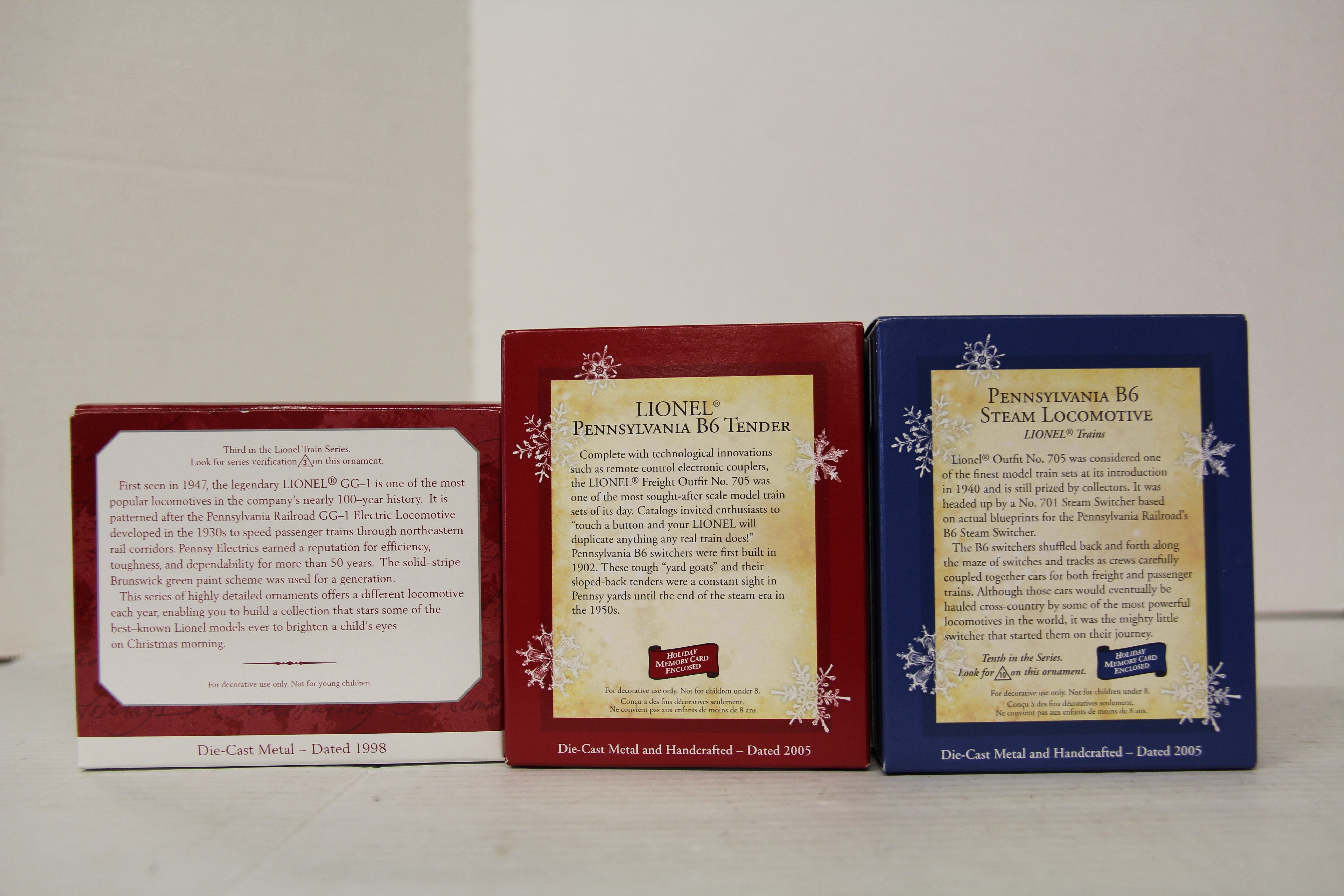 1998 & 2005 Hallmark Keepsake Pennsylvania Ornaments 3 Set Lot-Second hand-M6453
