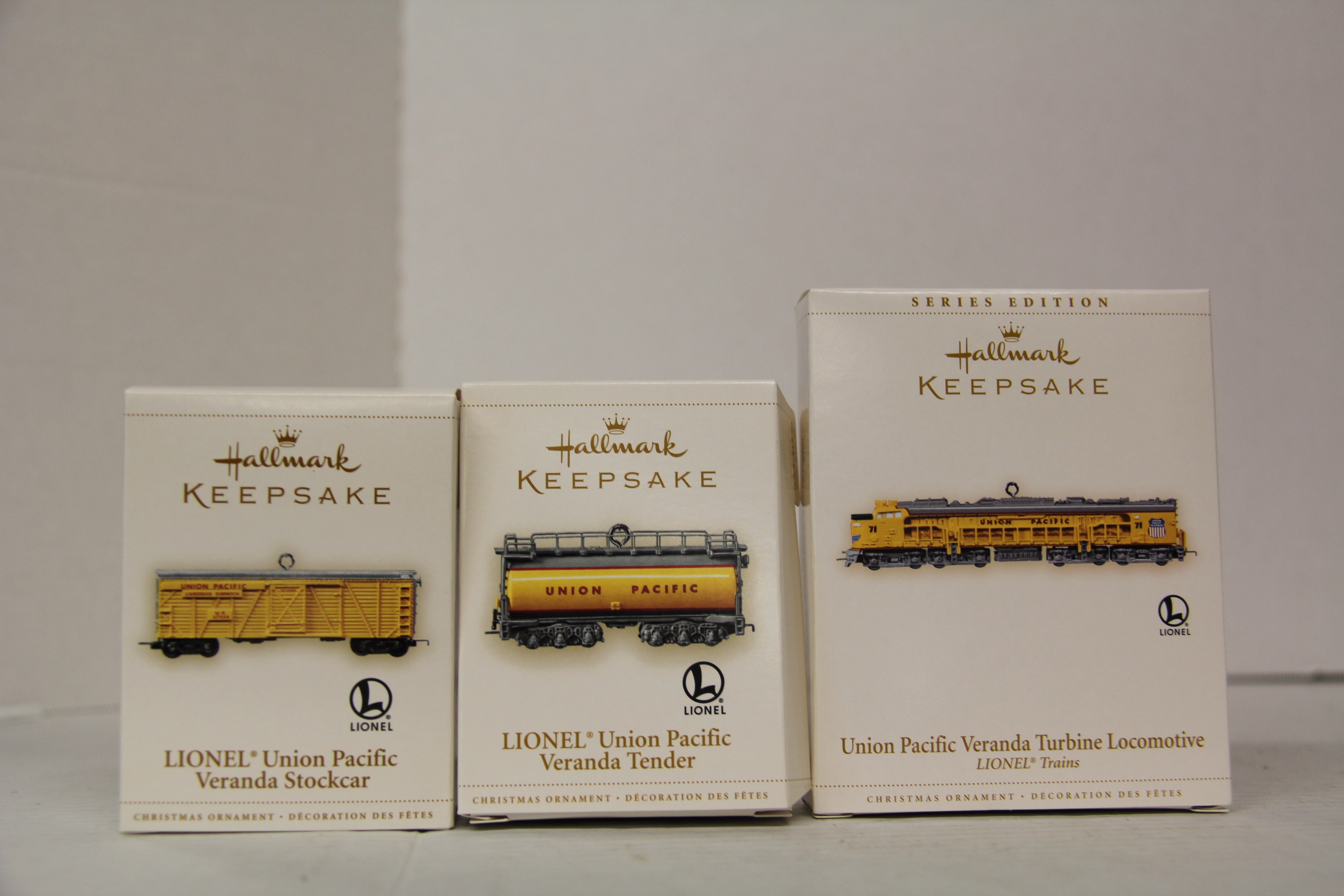2006 Hallmark Keepsake Union Pacific Veranda Ornaments 3 Set Lot-Second hand-M6456