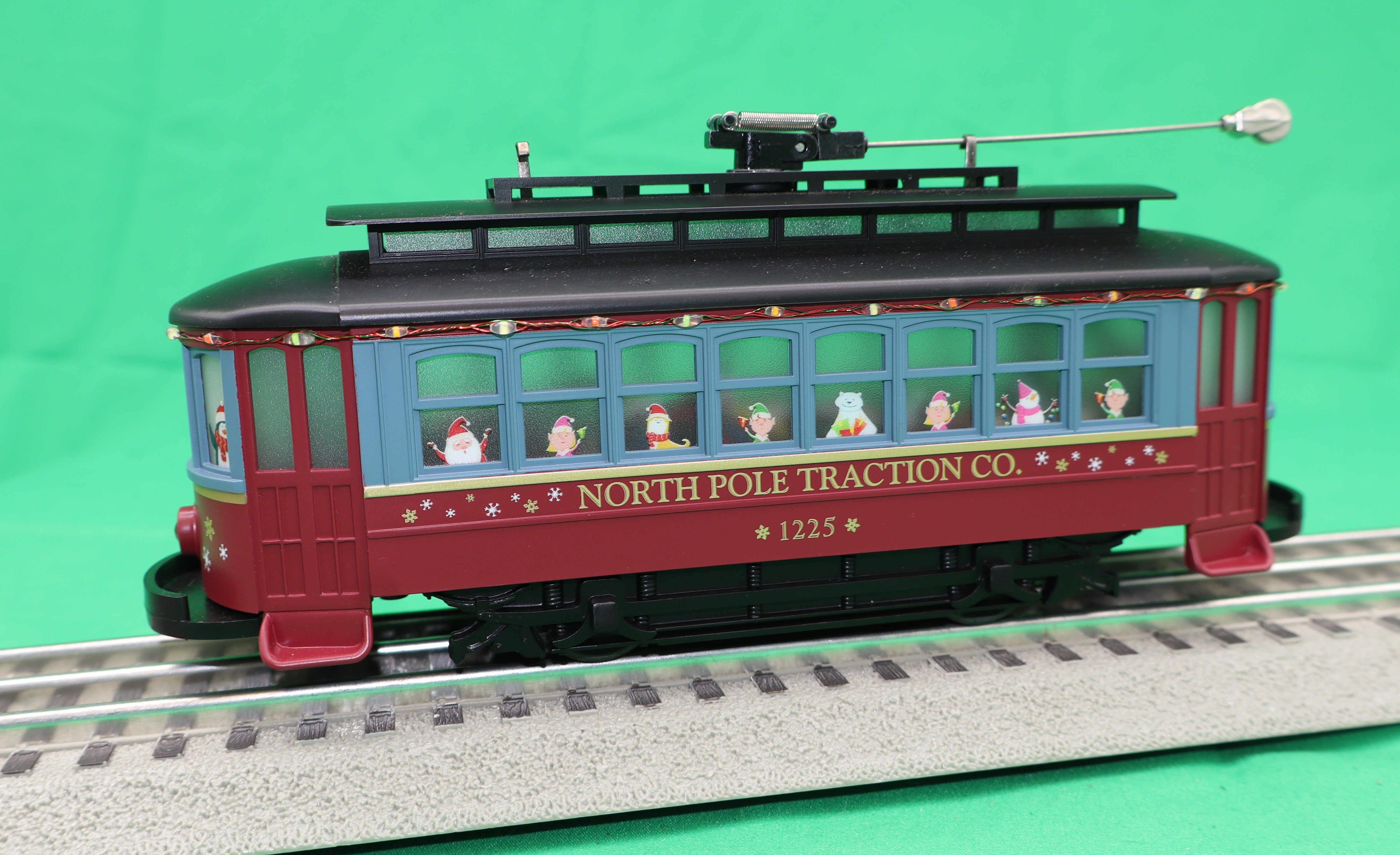 MTH 30-5255 - Bump-n-Go Trolley "North Pole" #1225 w/ LED Lights