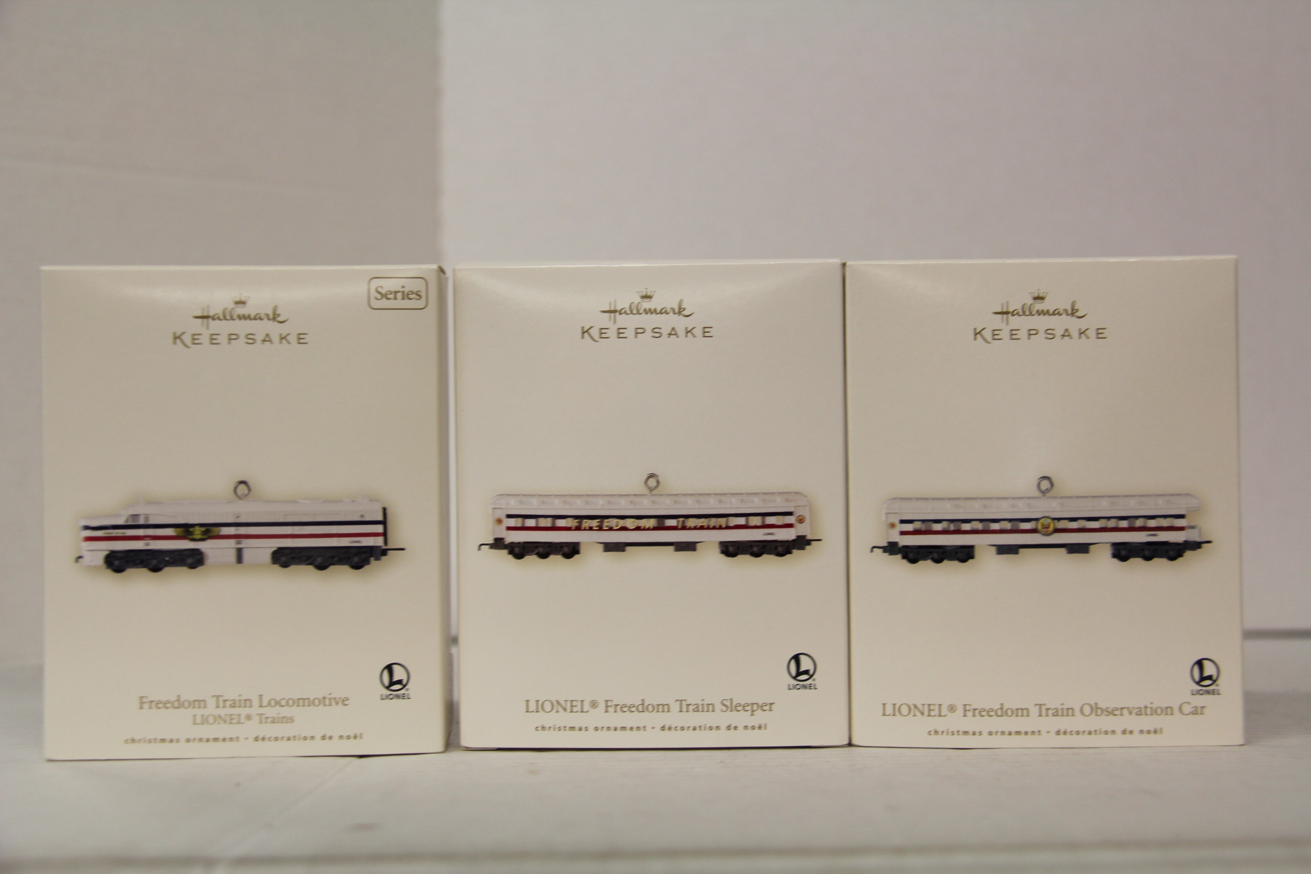 2007 Hallmark Keepsake Freedom Train Ornaments 3 Set Lot-Second hand-M6457