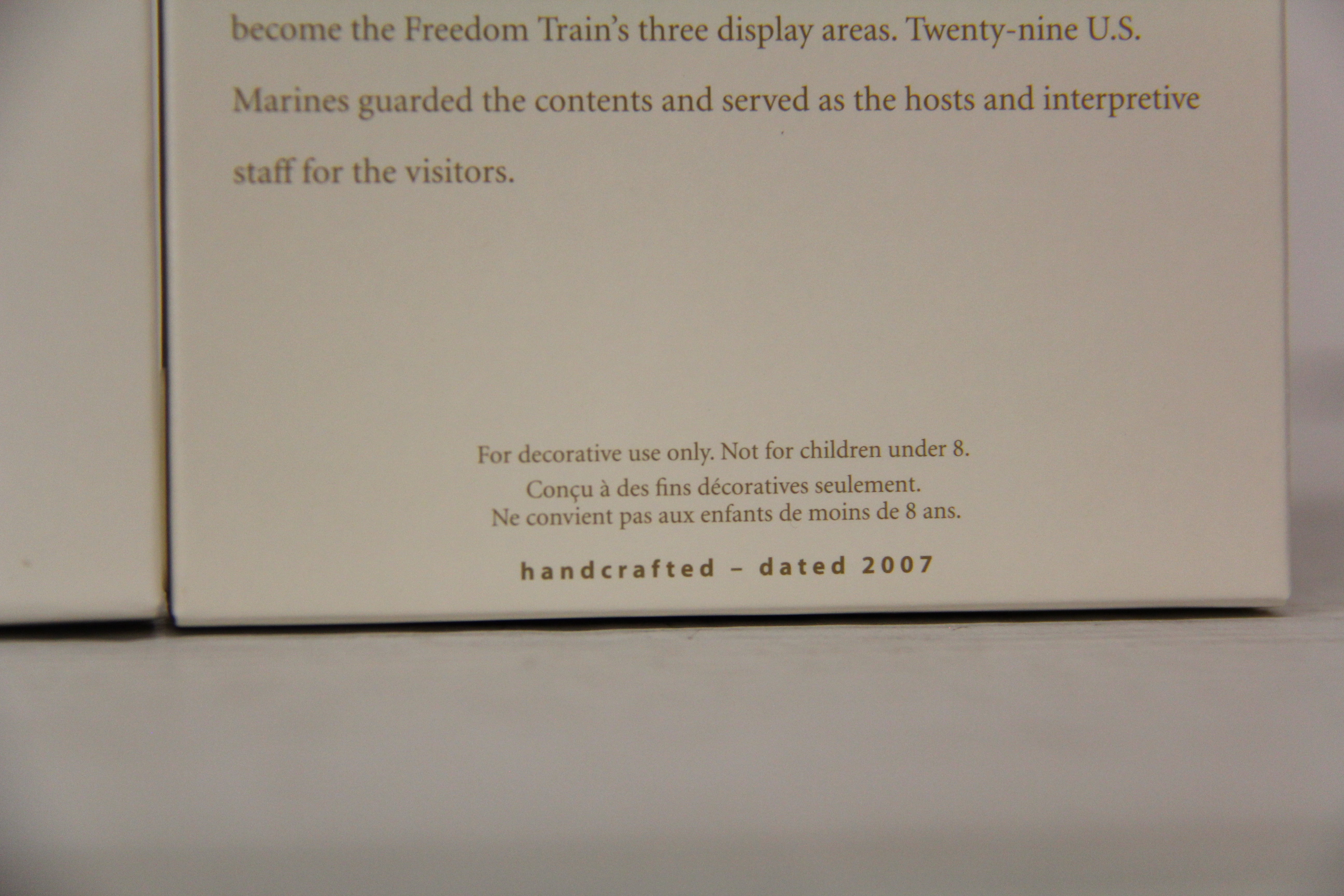 2007 Hallmark Keepsake Freedom Train Ornaments 3 Set Lot-Second hand-M6457