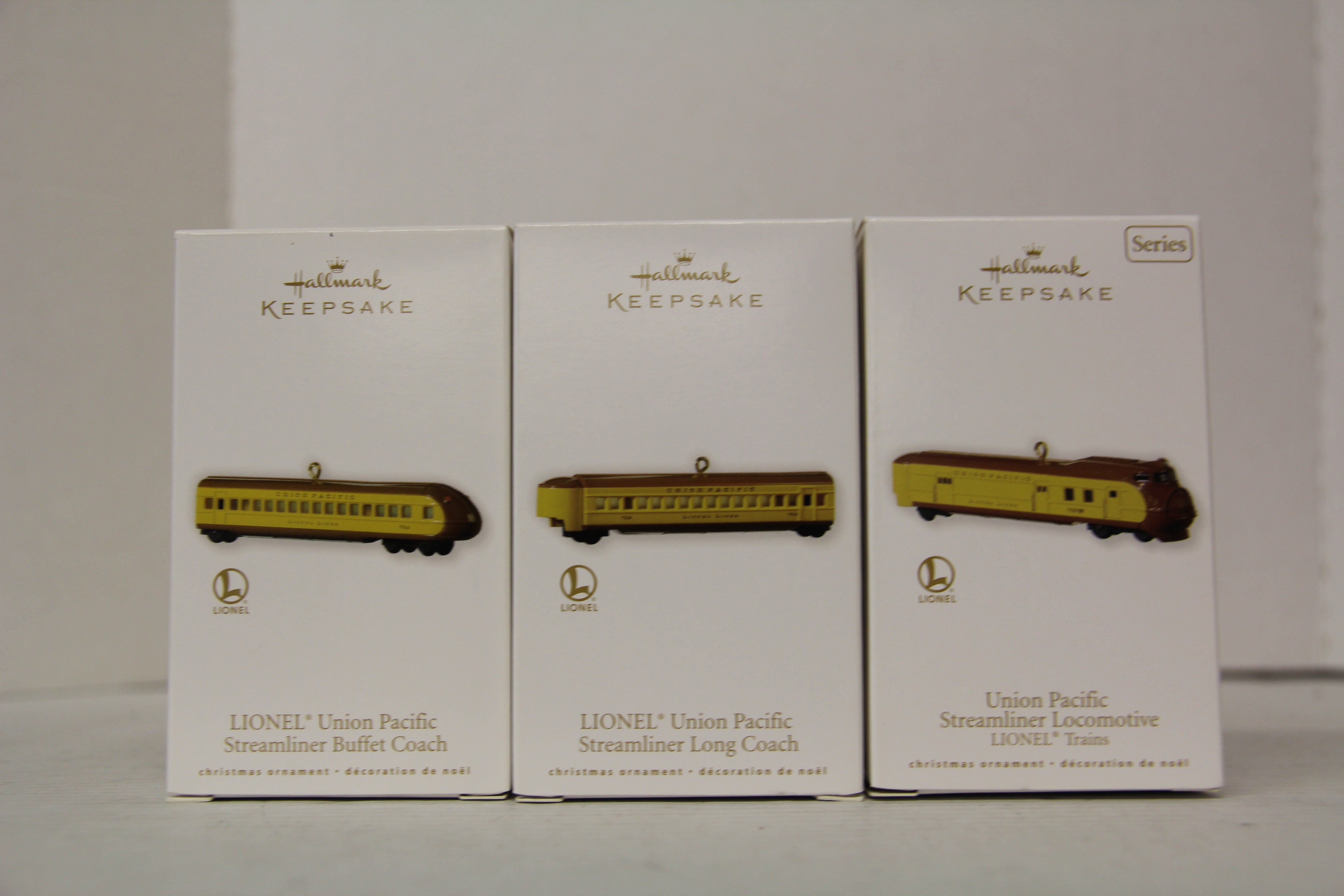 2010 Hallmark Keepsake Union Pacific Streamliner Train Ornaments 3 Set Lot-Second hand-M6458