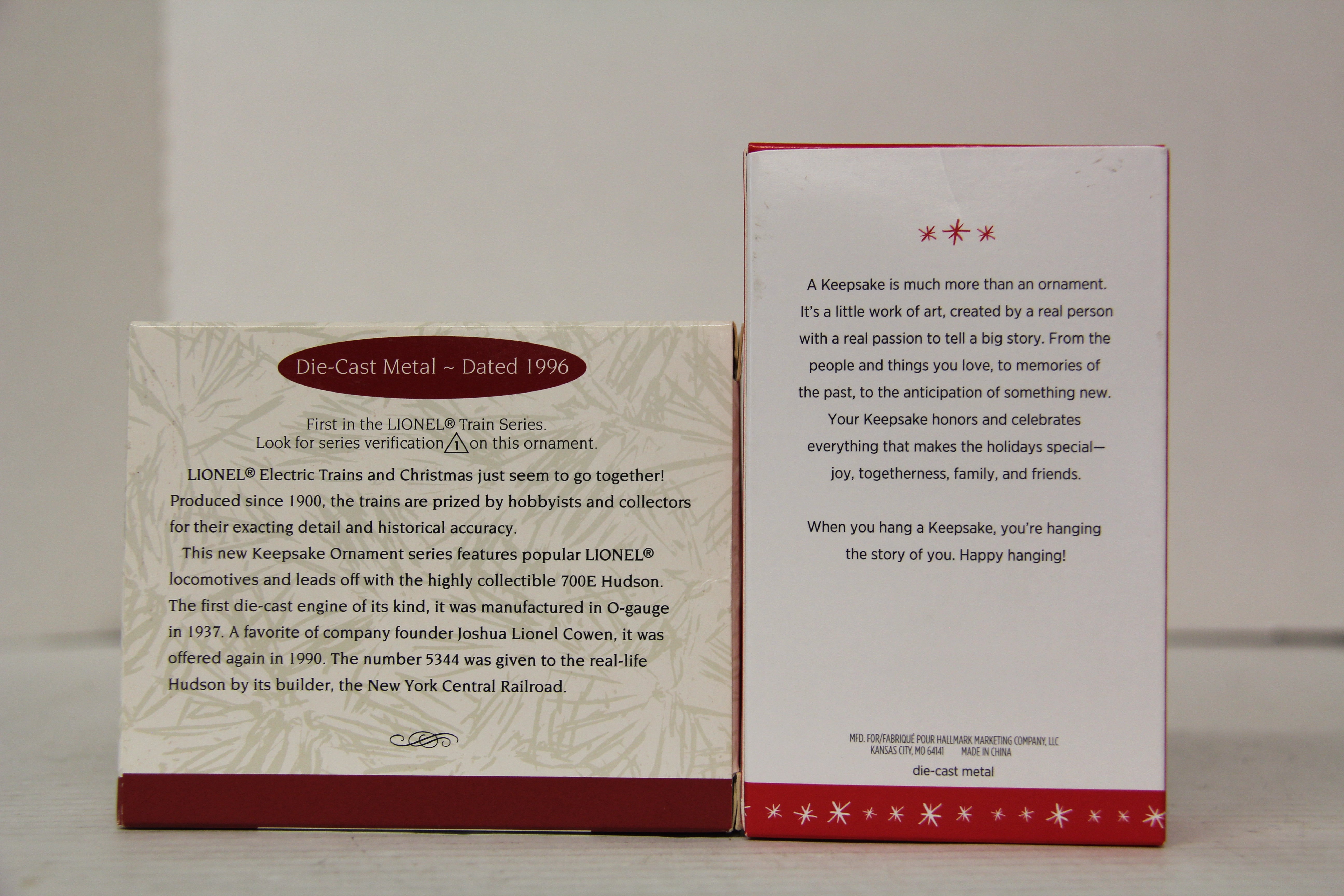 Hallmark Keepsake Hudson Steam Train Ornaments 2 Set-Second hand-M6460