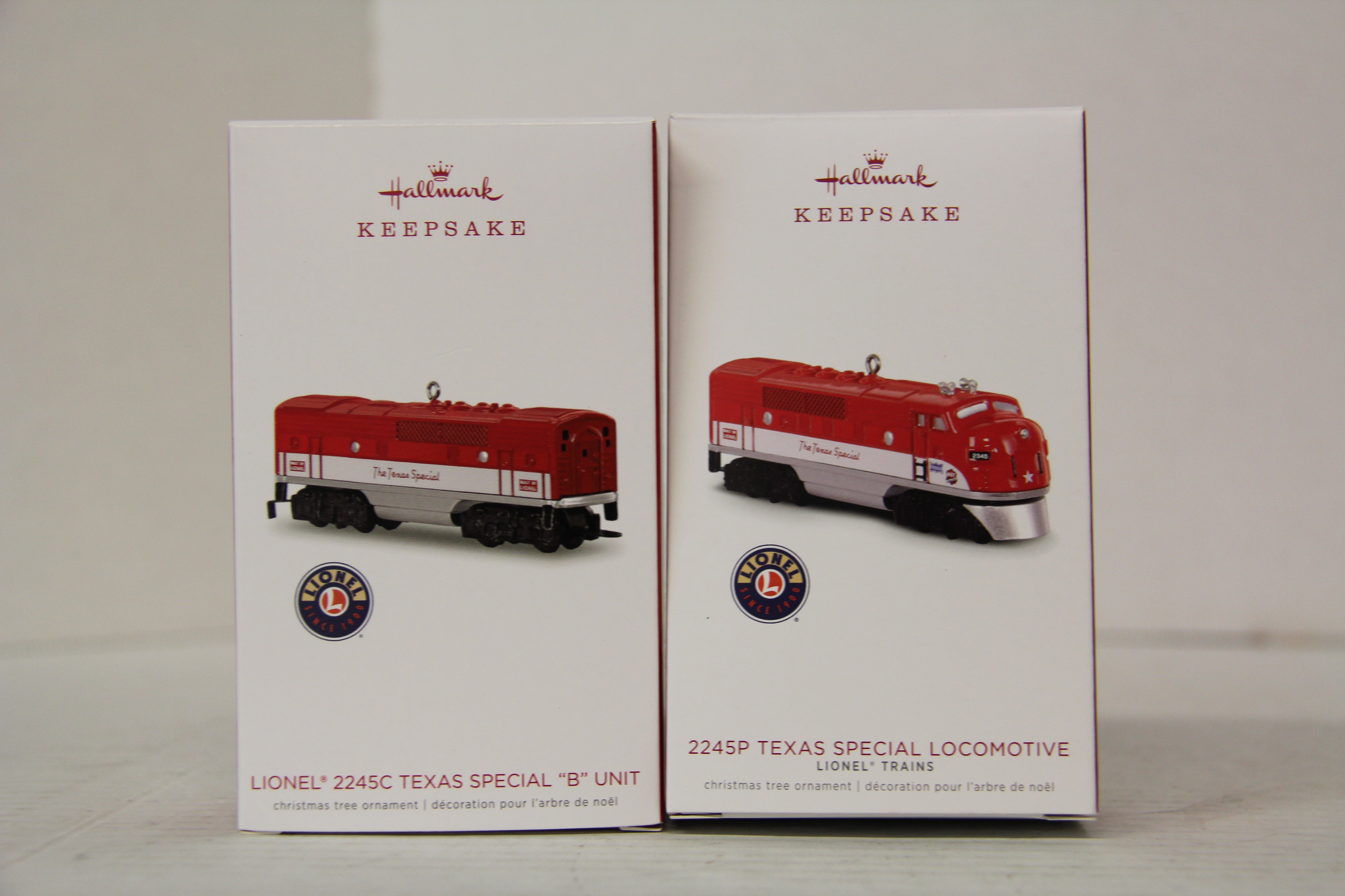 2018 Hallmark Keepsake Lionel 2245P & 2245C Texas Special Train Ornaments 2 Set-Second hand-M6461