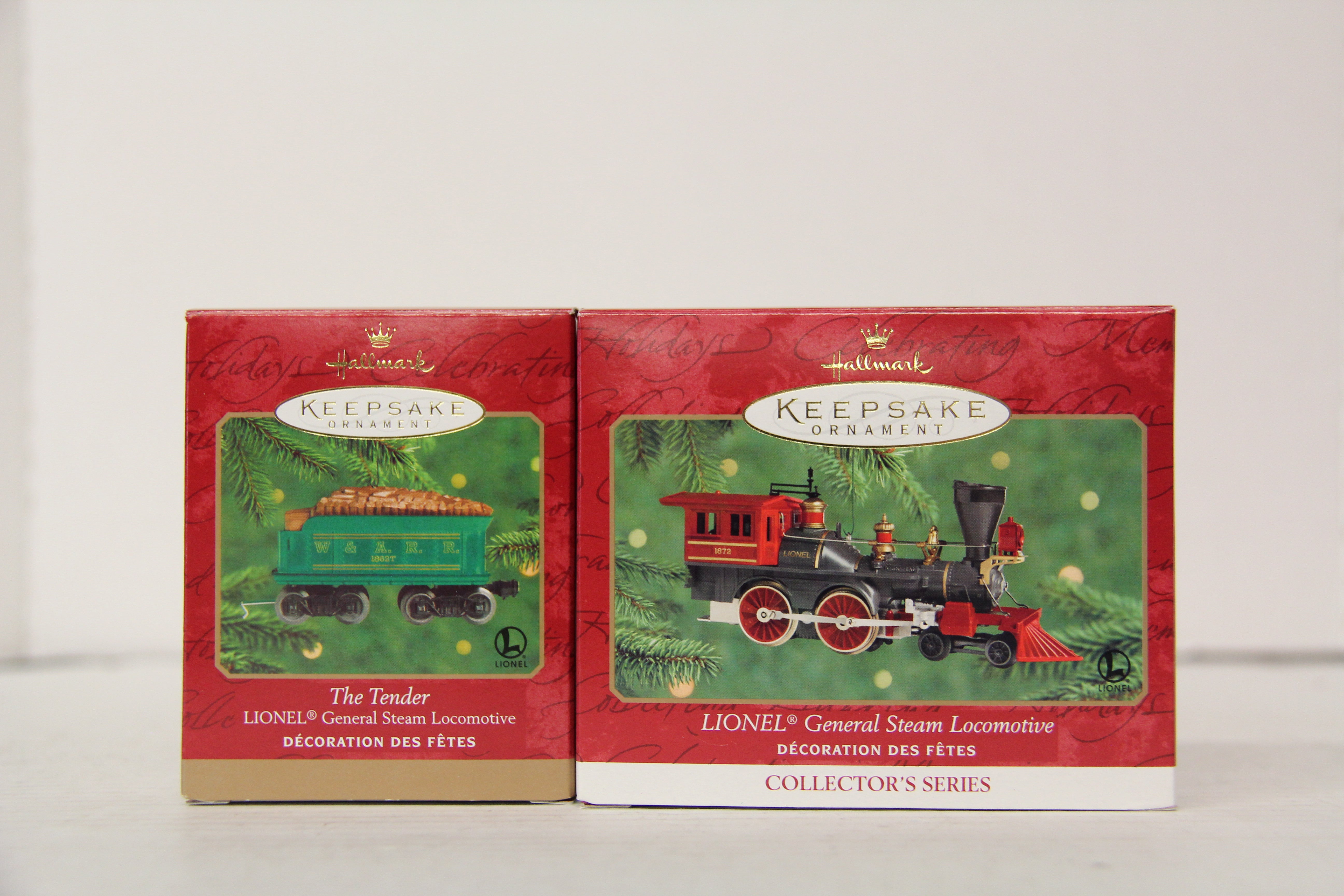2000 Hallmark Keepsake Lionel General Steam Train Ornaments 2 Set-Second hand-M6462