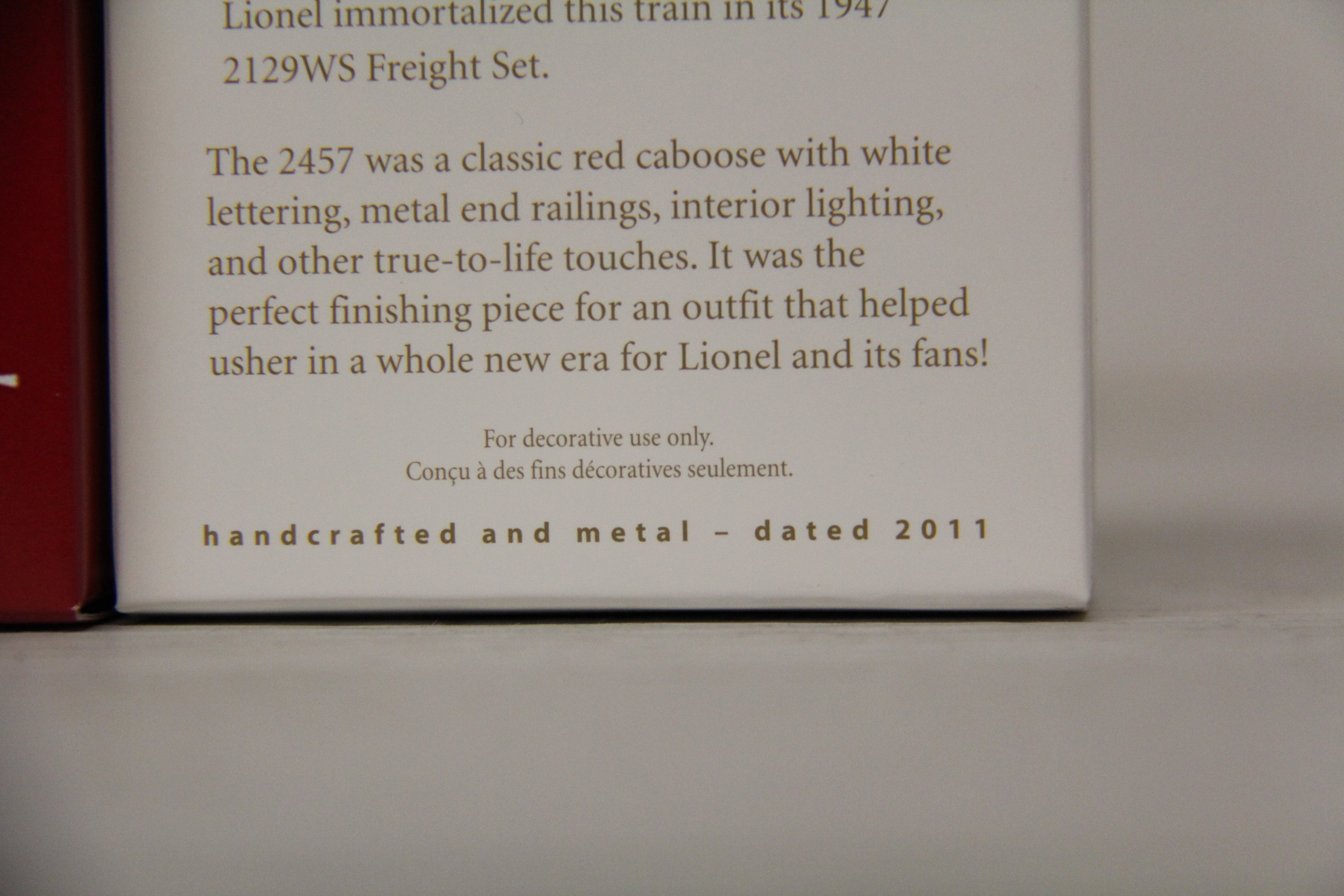2005 & 2011 Hallmark Keepsake Lionel Pennsylvania #714 Box Car & Caboose #477618 Train Ornaments 2 Set-Second hand-M6464