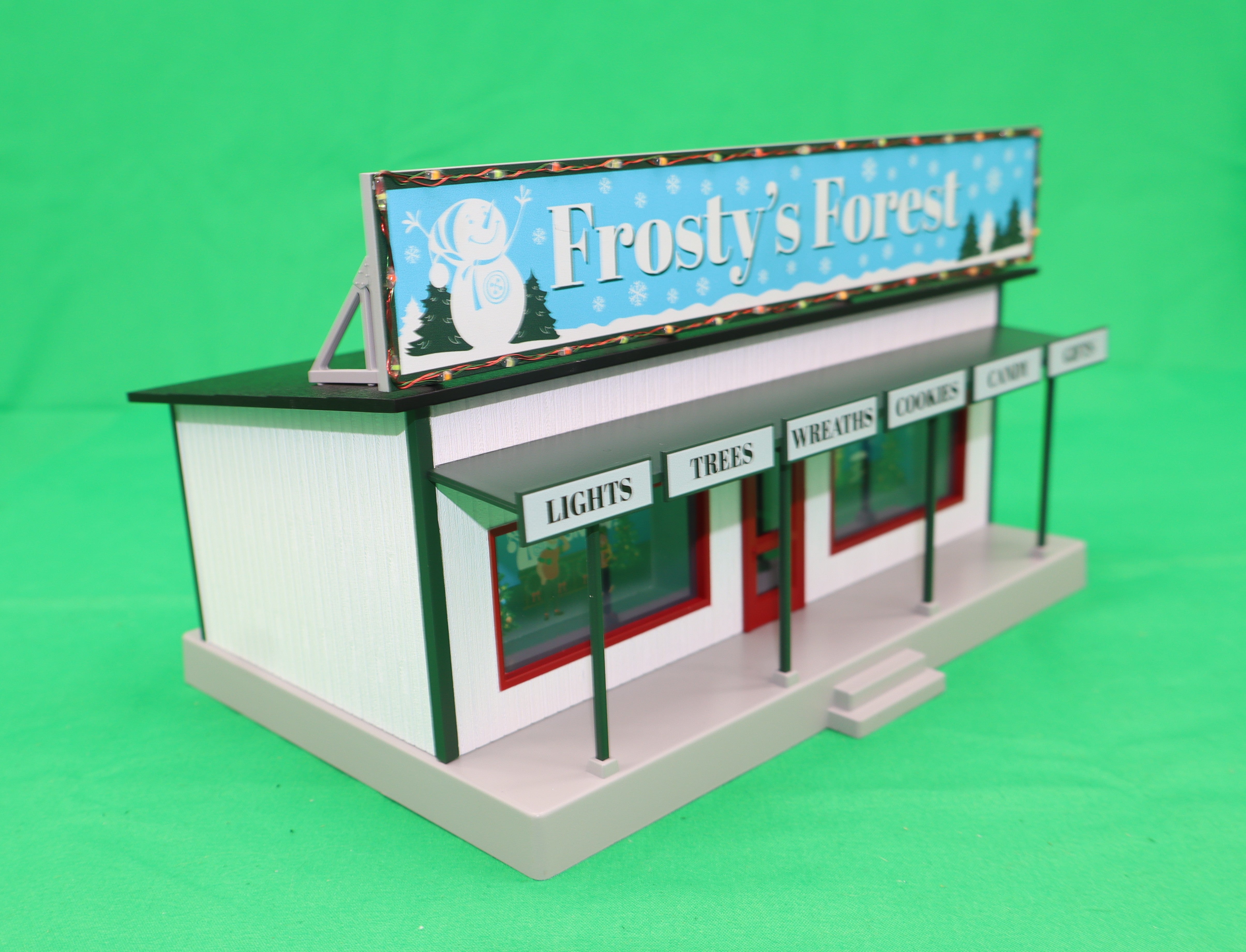 MTH 30-90737 - Road Side Stand "Frosty's Forest" w/ Operating Christmas Lights