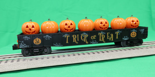 MTH 30-72261 - RailKing - Gondola Car "Halloween" #31 w/ Flickering Lighted Jack-O-Lanterns