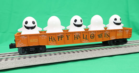 MTH 30-72258 - RailKing - Gondola Car "Halloween" #103125 w/ Flickering Lighted Ghosts - MrMuffin'sTrains