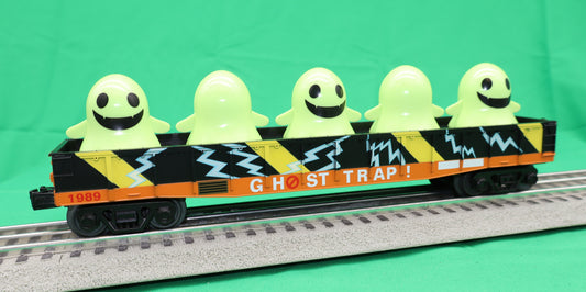 MTH 30-72257 - RailKing - Gondola Car "Ghost Trap" #1989 w/ Flickering Lighted Ghosts