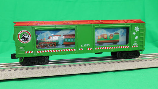 MTH 30-79734 - RailKing - Operating Action Box Car "Christmas" #122525