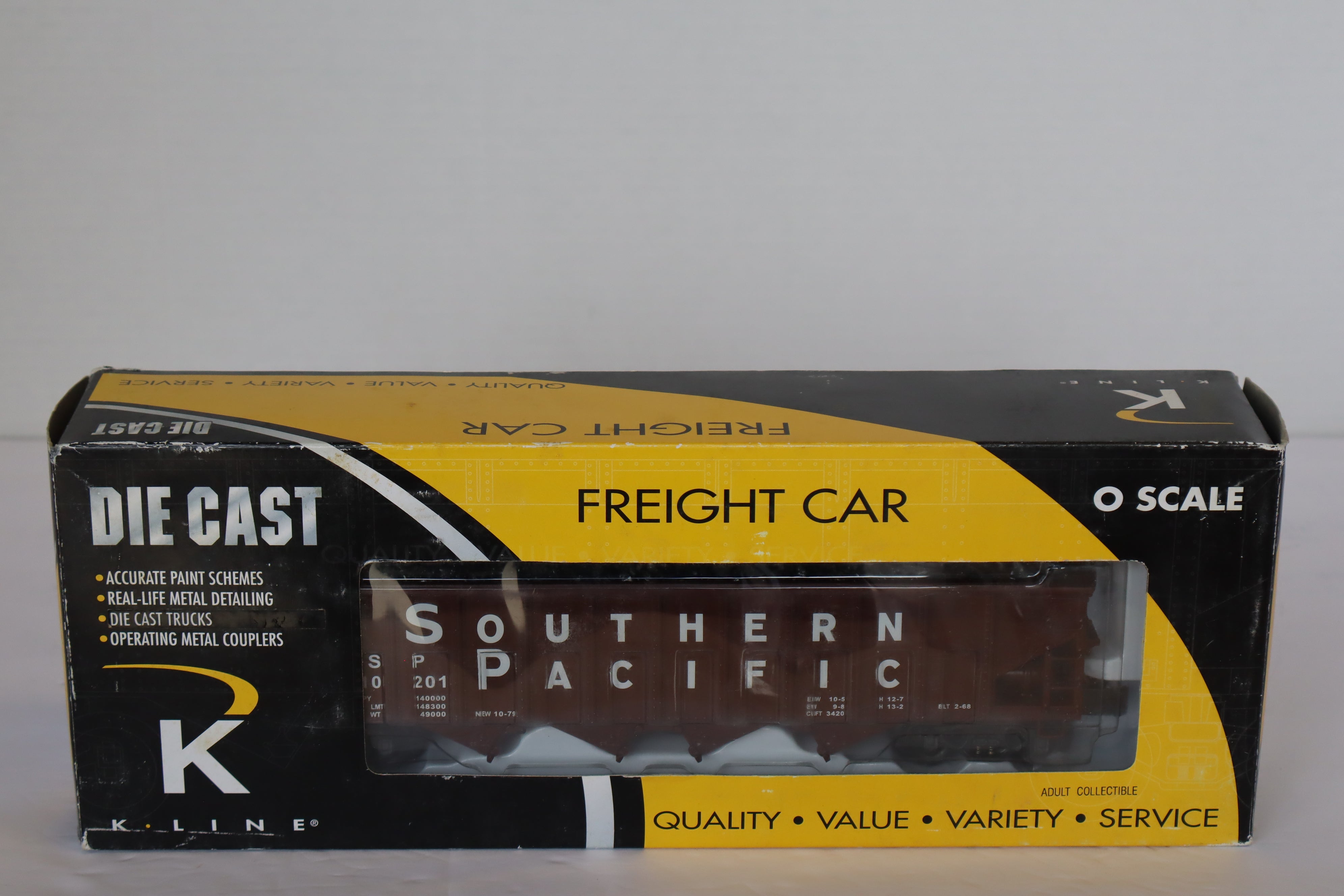 K Line Diecast K626-2031 Southern Pacific 4-Bay Hopper w/ Real Coal Load-Second hand-M7923