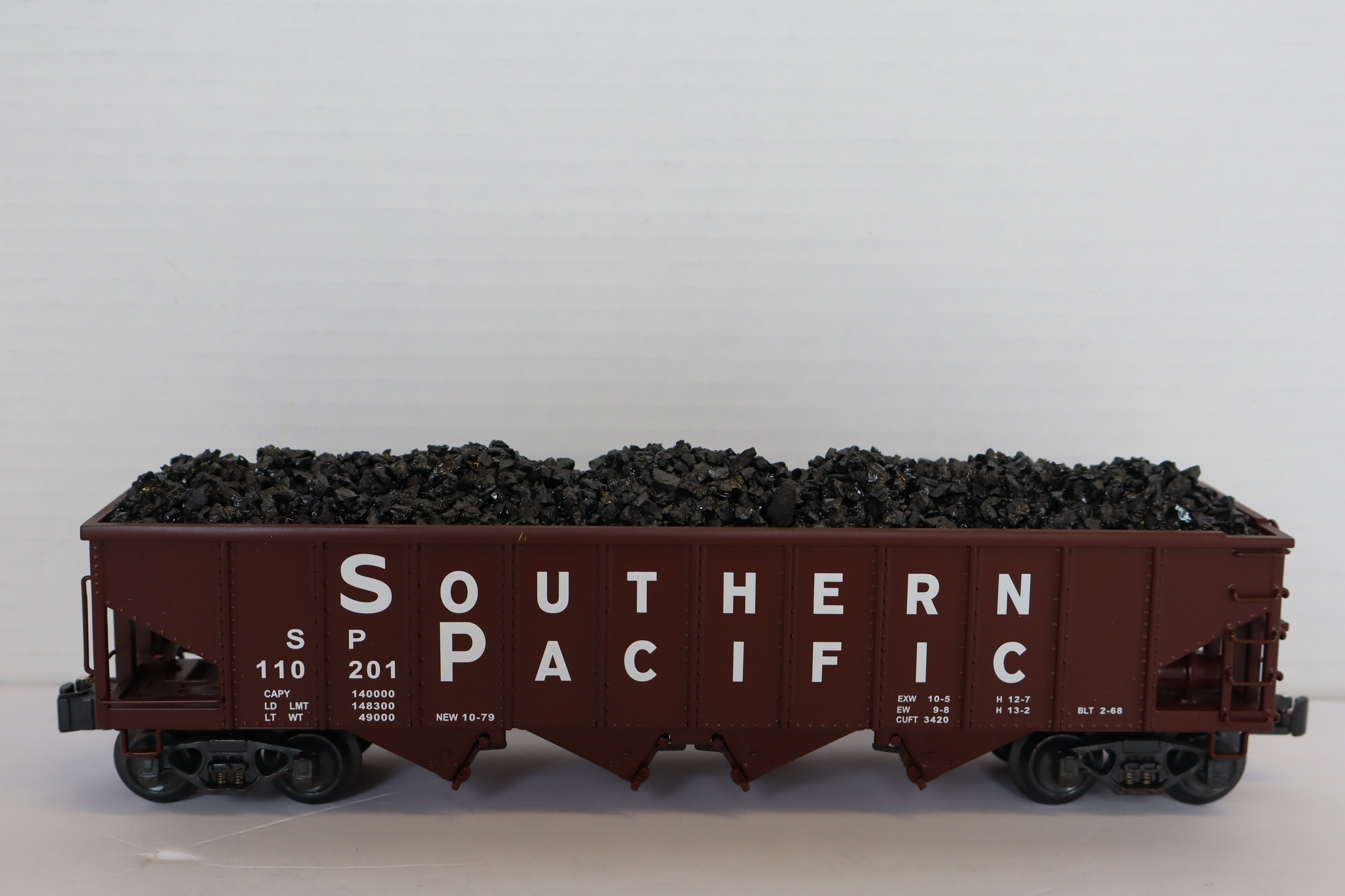 K Line Diecast K626-2031 Southern Pacific 4-Bay Hopper w/ Real Coal Load-Second hand-M7923