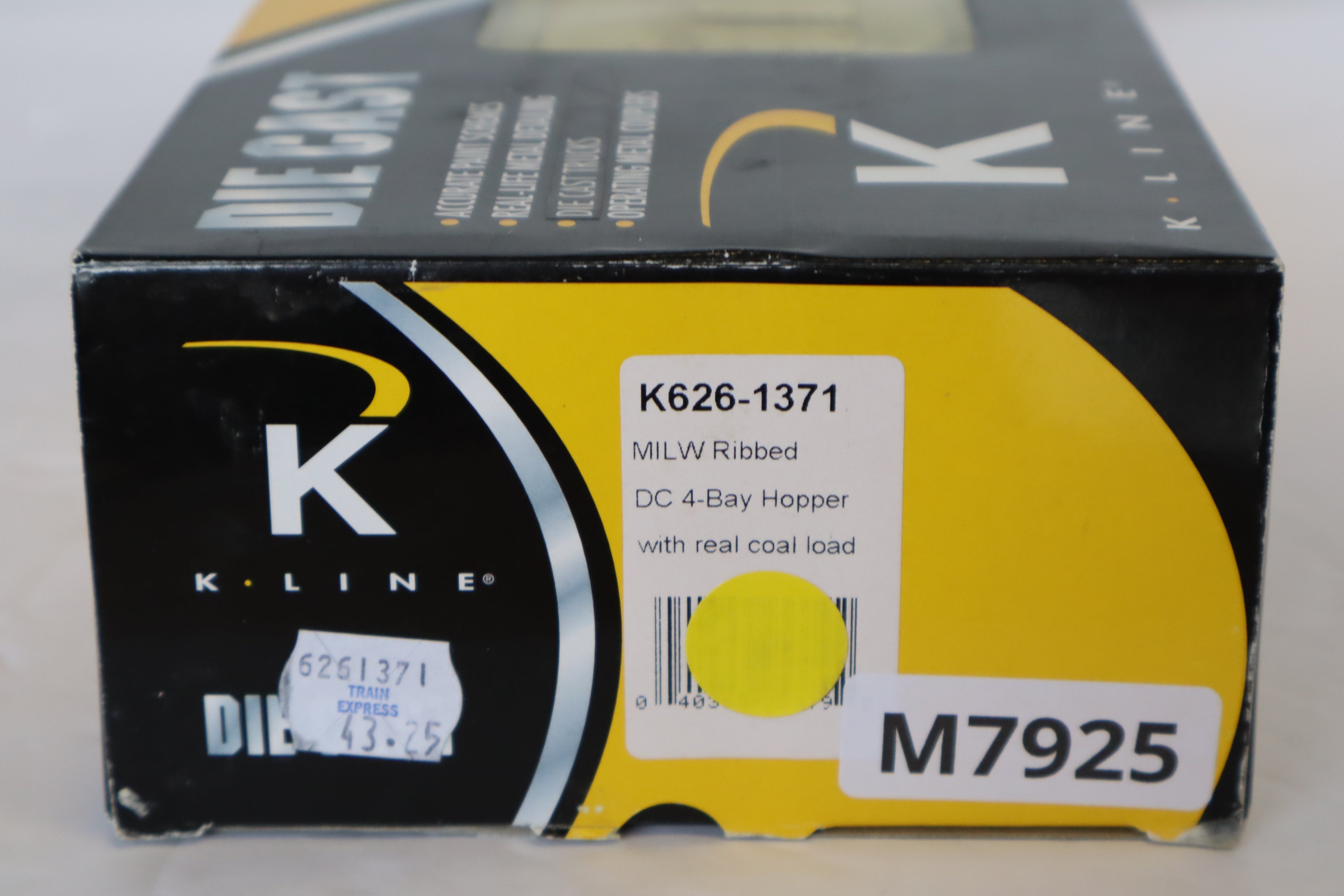 K Line Diecast K626-1371 Milwaukee Road 4-Bay Hopper w/ Real Coal Load-Second hand-M7925