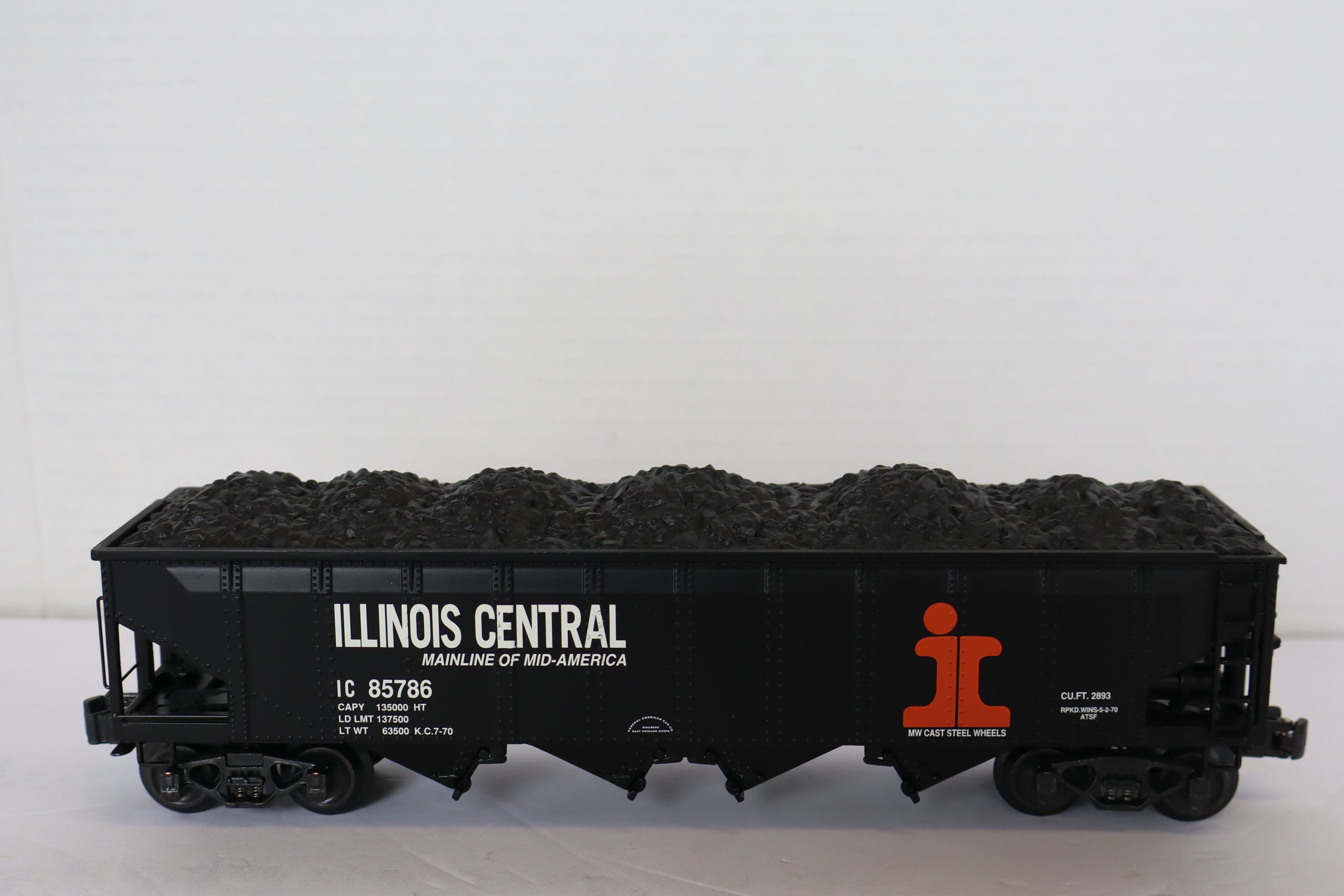 K Line Diecast K623-1611 Illinois Central Hopper w/ Coal Load-Second hand-M7927