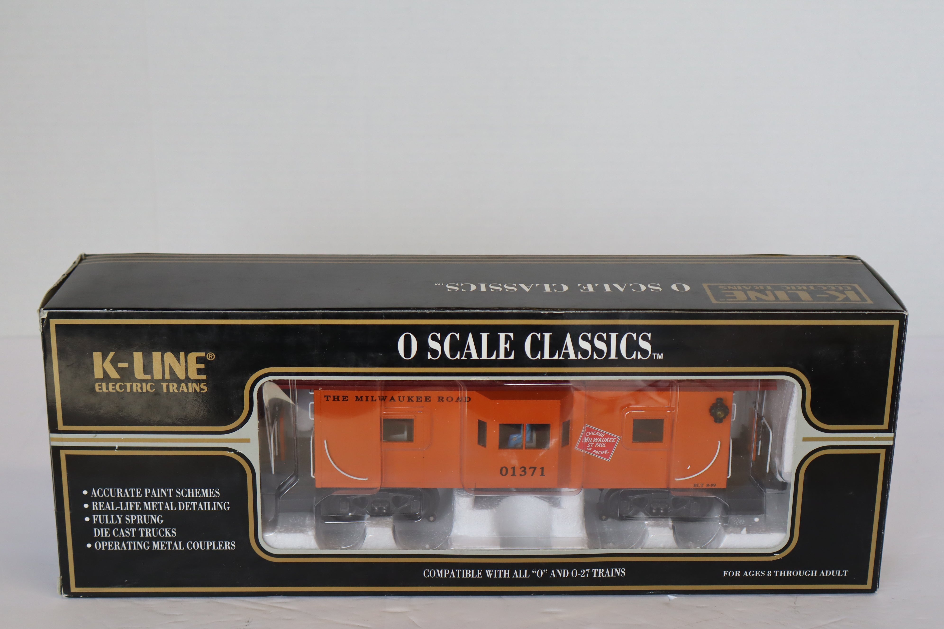 K Line CLASSIC K612-1371 Milwaukee Road Bay Window Caboose-Second hand-M7930