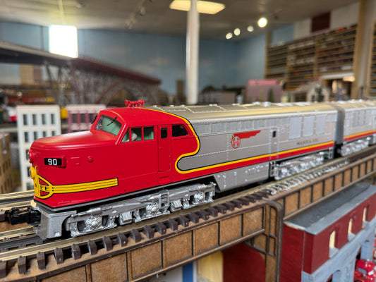 MTH 20-21854-3 - FM Erie Built A Unit Diesel "Santa Fe" #90A (Non-Powered) - MrMuffin'sTrains