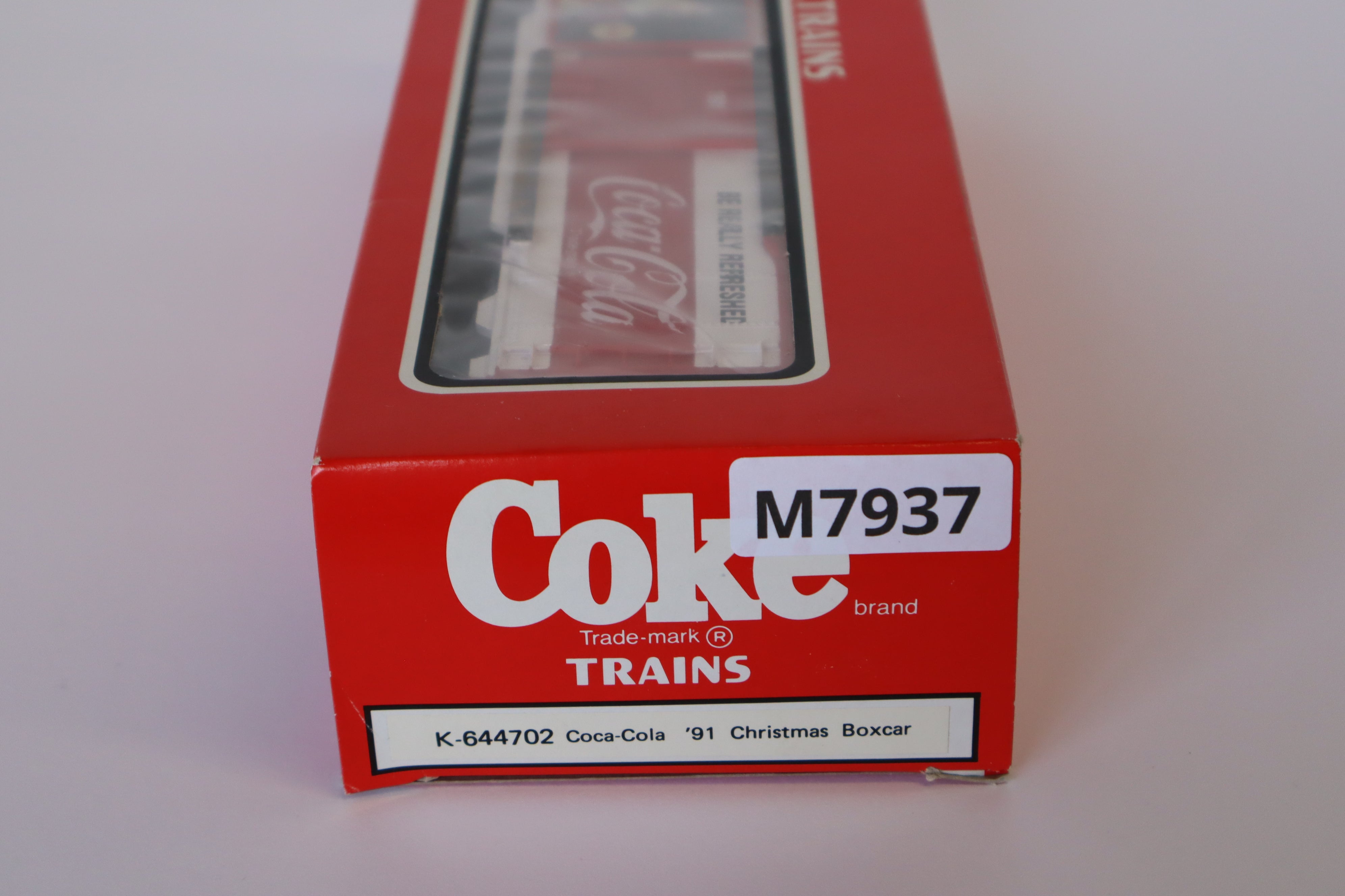 1991 K Line Coke K644702 Christmas Boxcar-Second hand-M7937