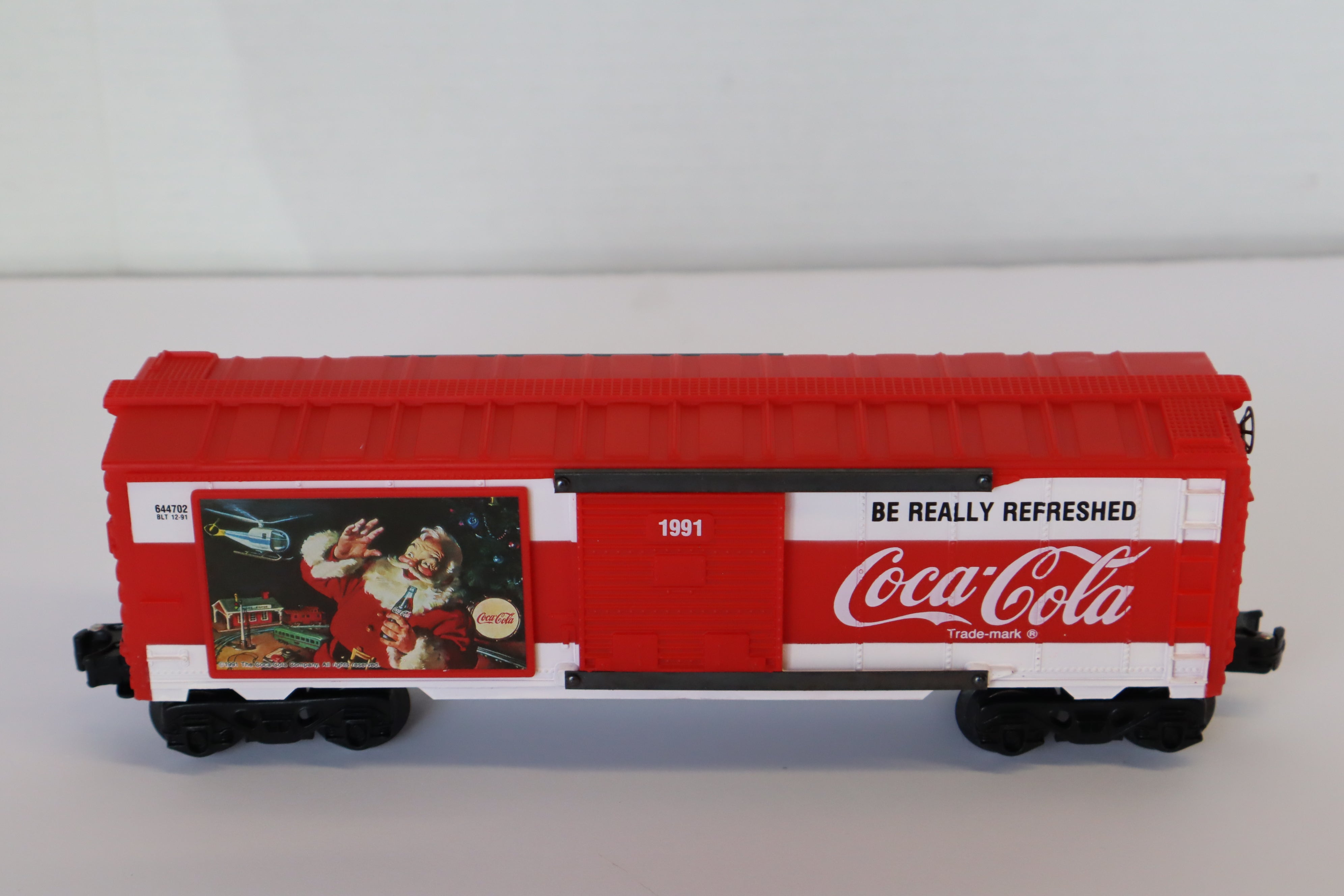 1991 K Line Coke K644702 Christmas Boxcar-Second hand-M7937