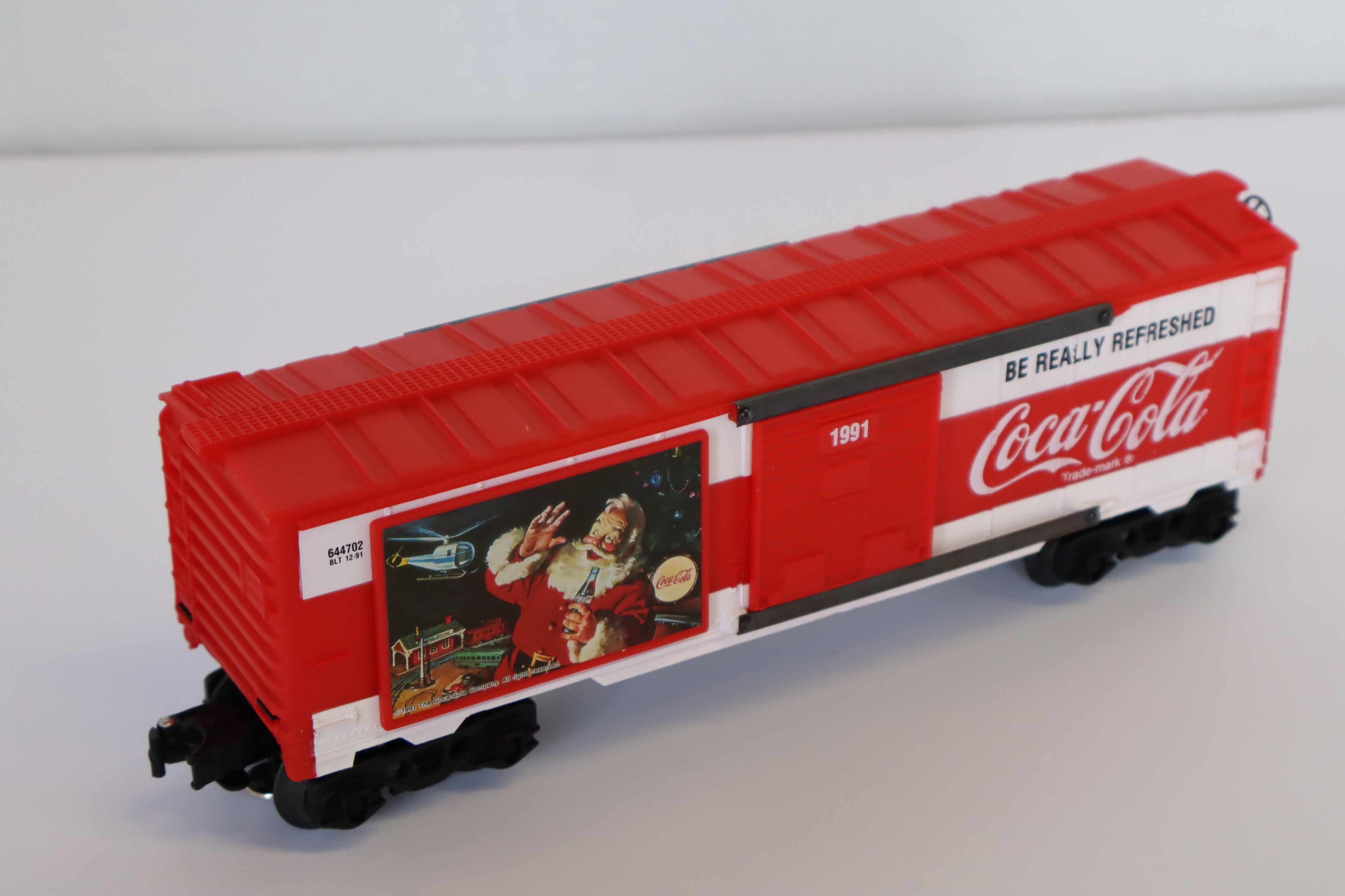 1991 K Line Coke K644702 Christmas Boxcar-Second hand-M7937