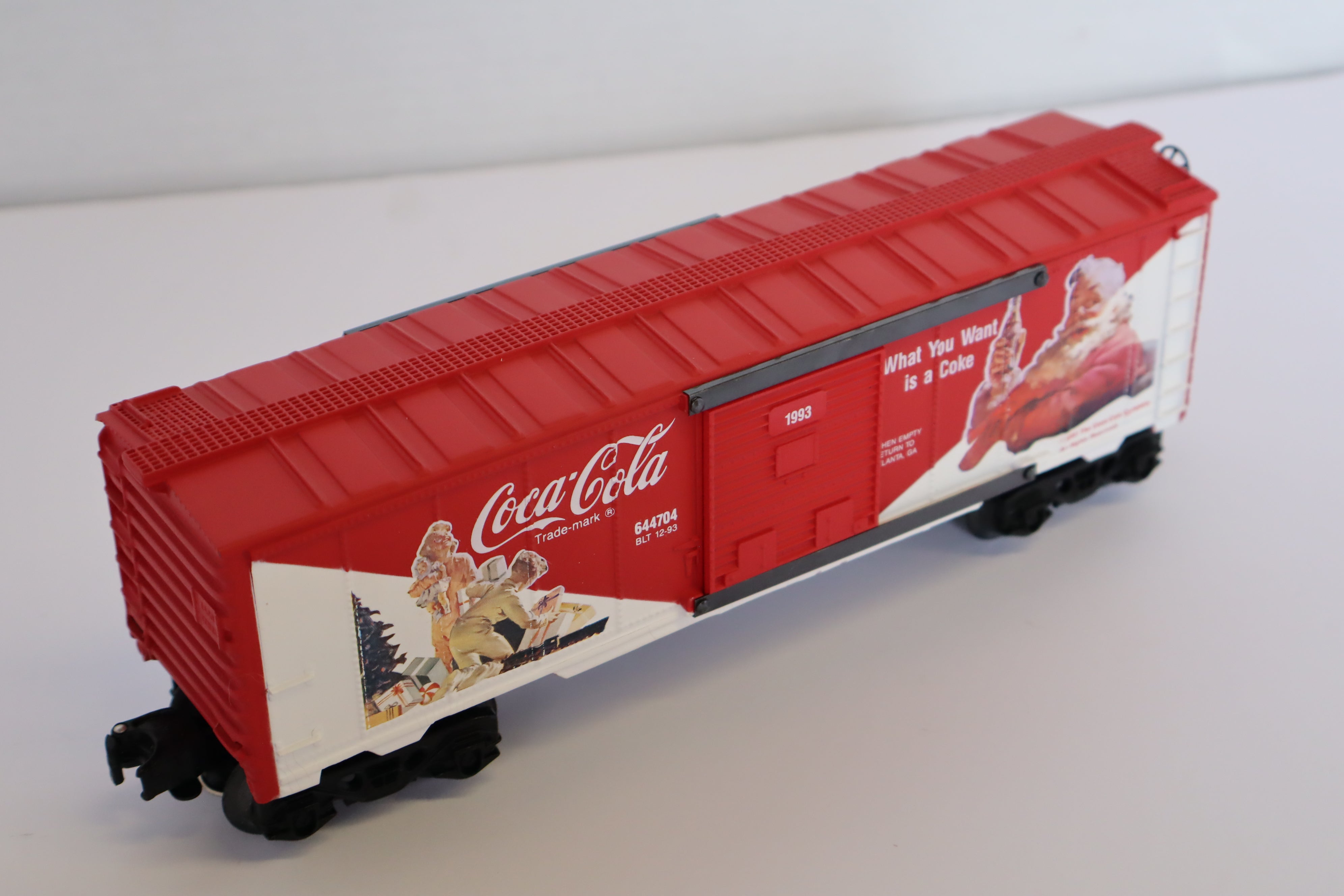 1993 K Line Coke K64474 Christmas Boxcar-Second hand-M7938