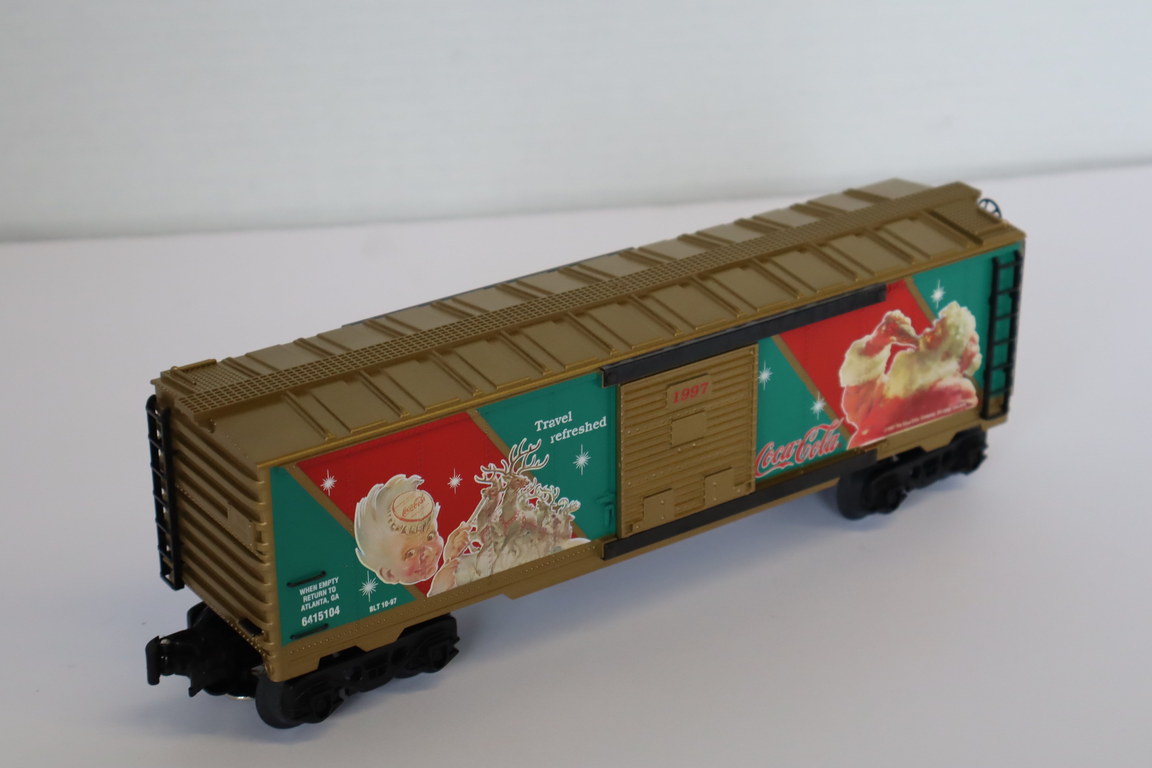 1997 K Line K641-5104 Coca-Cola Historical Christmas Boxcar-Second hand-M7940