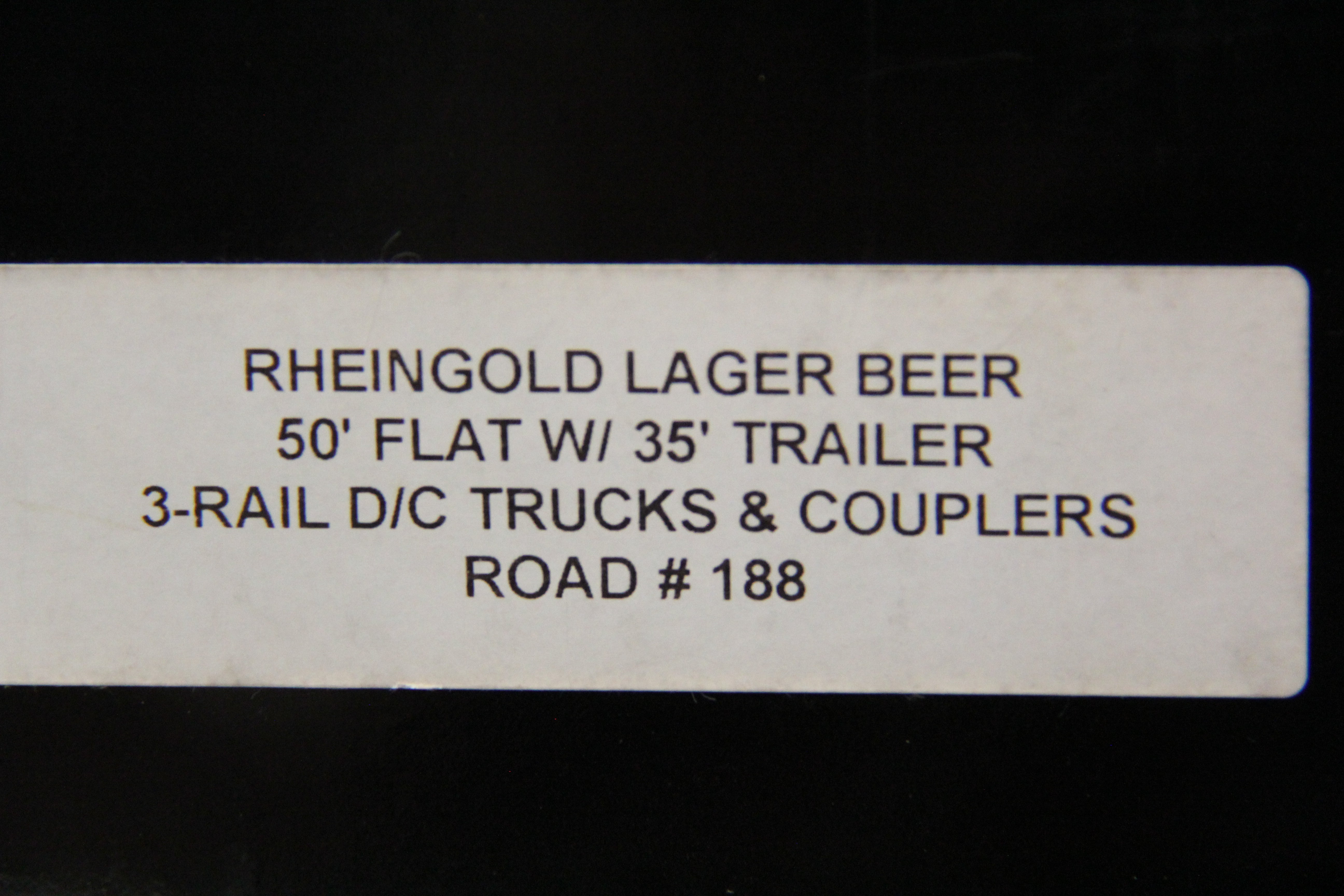 Weaver Rheingold Lager Beer 50' Flat w/ 35' Trailer 3 Rail D/C Trucks & Couplers #188-Second hand-M4598