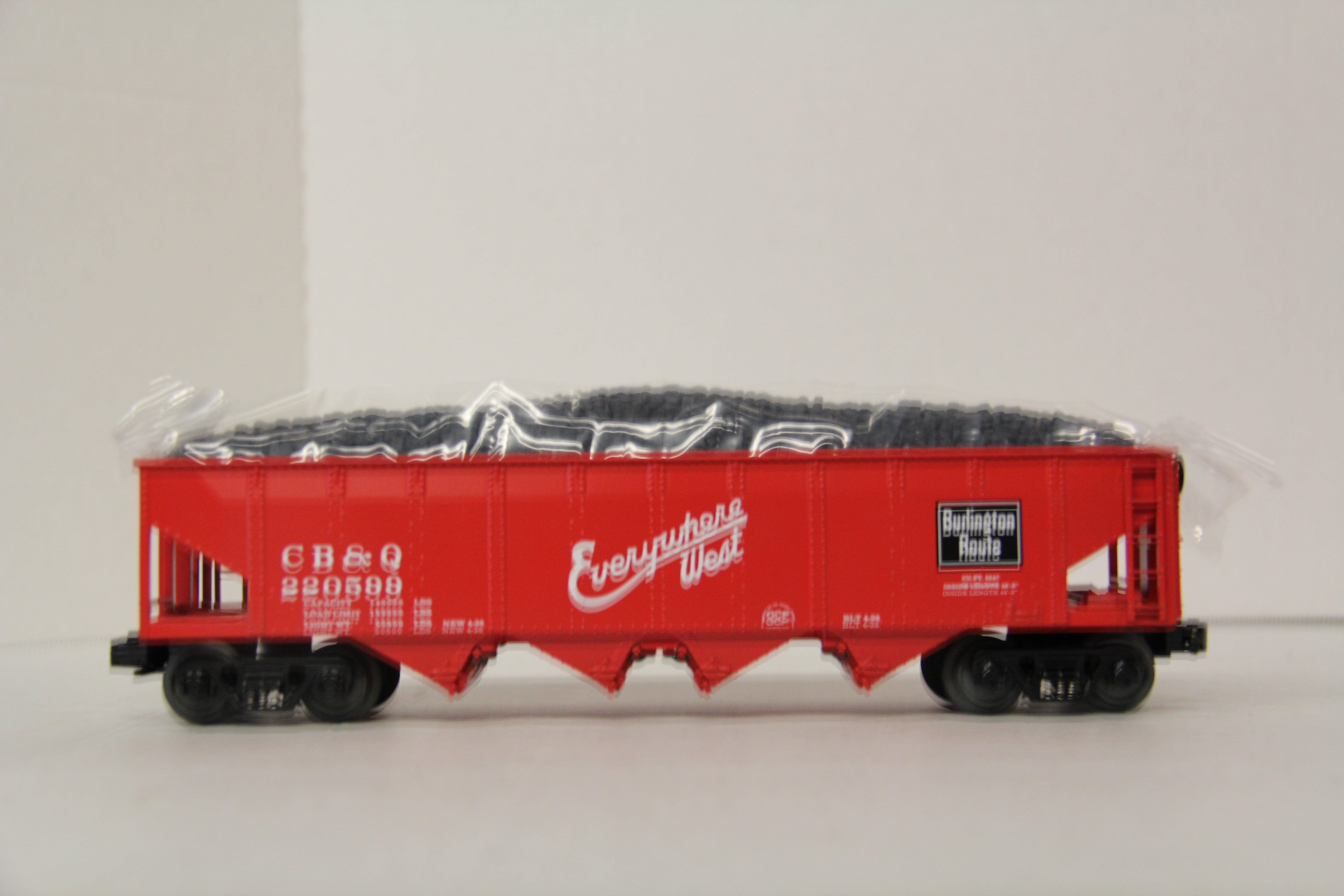 Rail King 30-8013 Burlington Diecast Hopper Car w/ Coal Load-Second hand-M6518