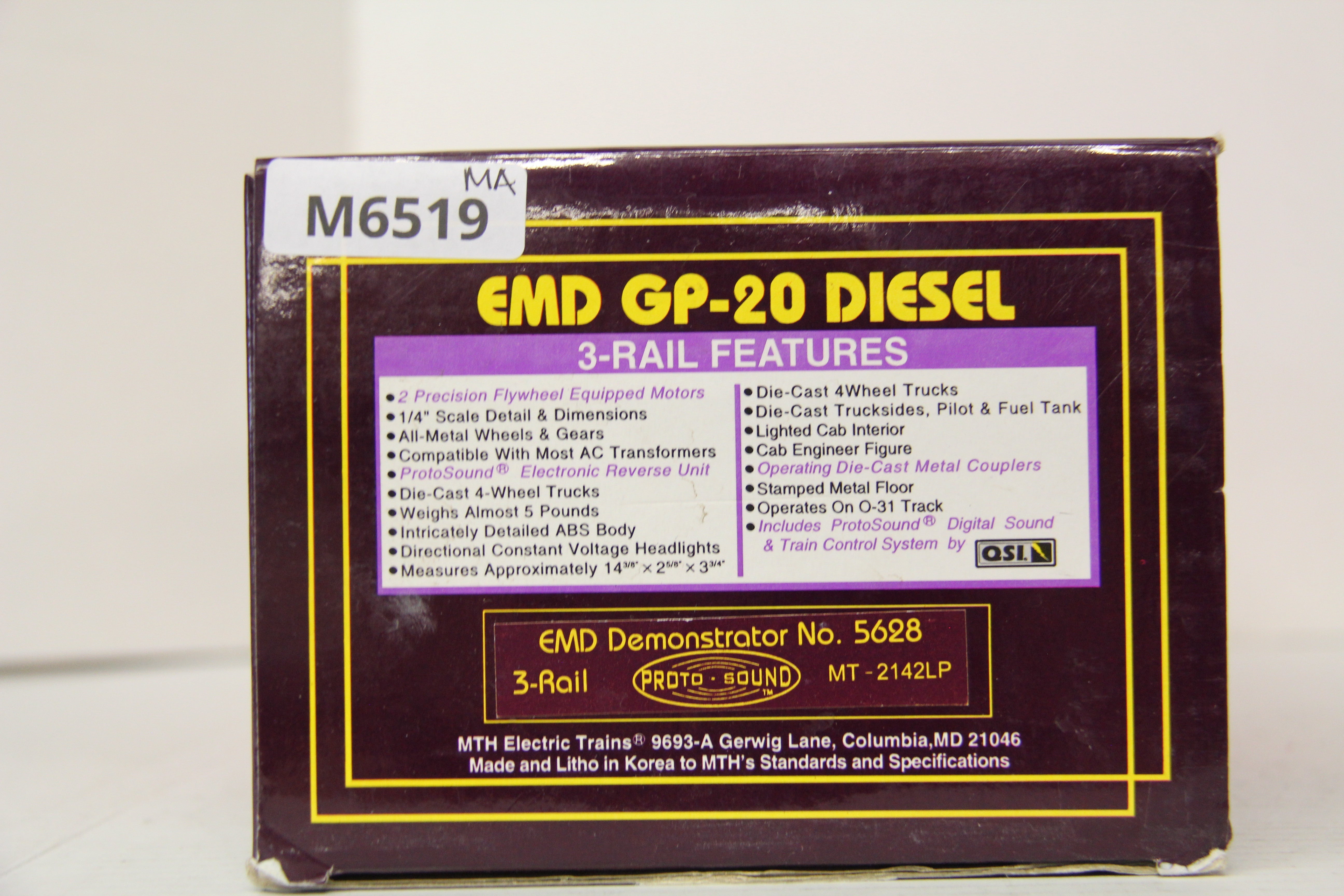 MTH MT-2142LP EMD GP-20 Diesel Demonstrator No. 5628-Second hand-M6519 - MrMuffin'sTrains
