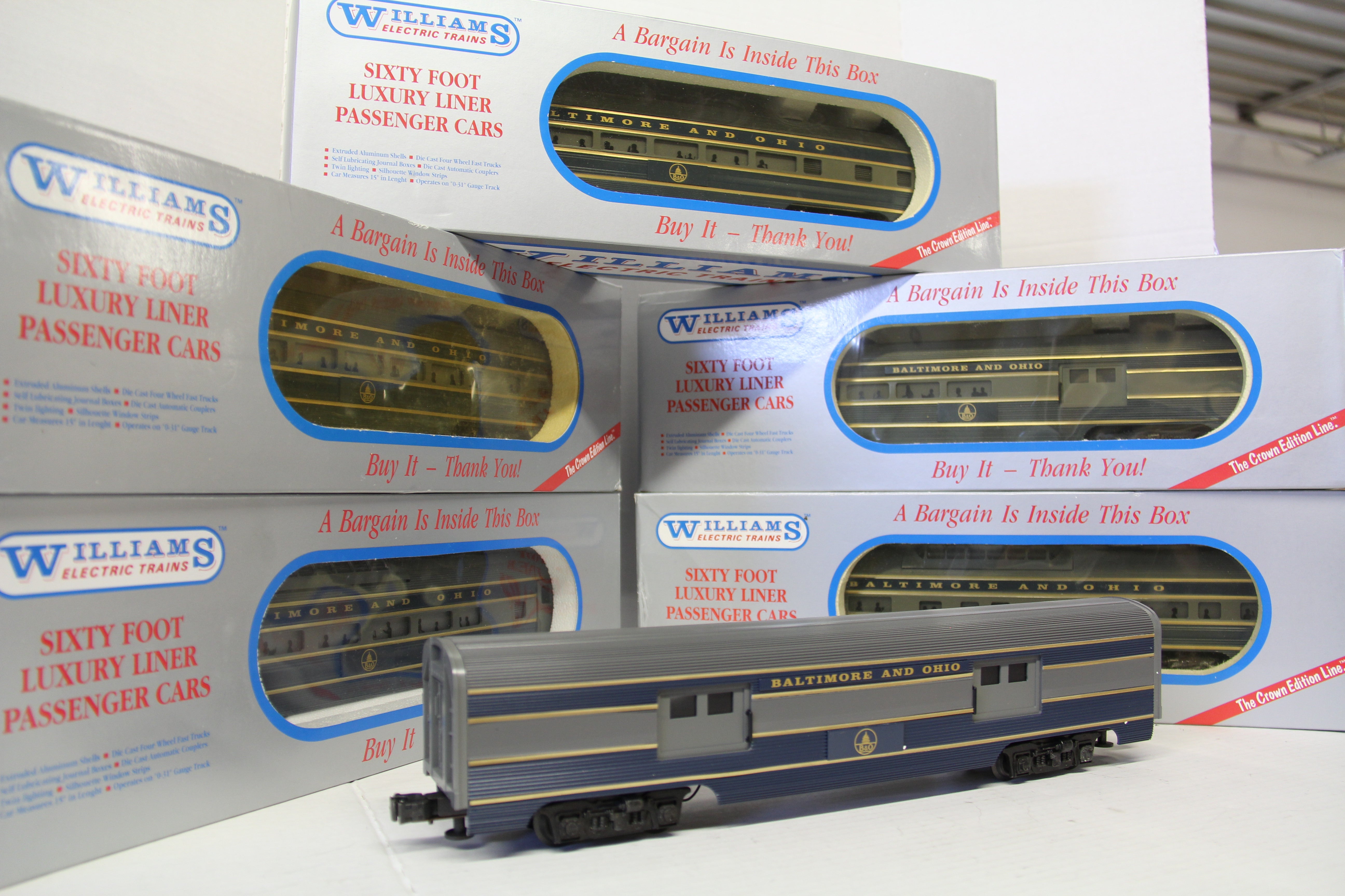 Williams 60' Luxury Liner Baltimore & Ohio Passenger 6 Car Set-Second hand-M4619