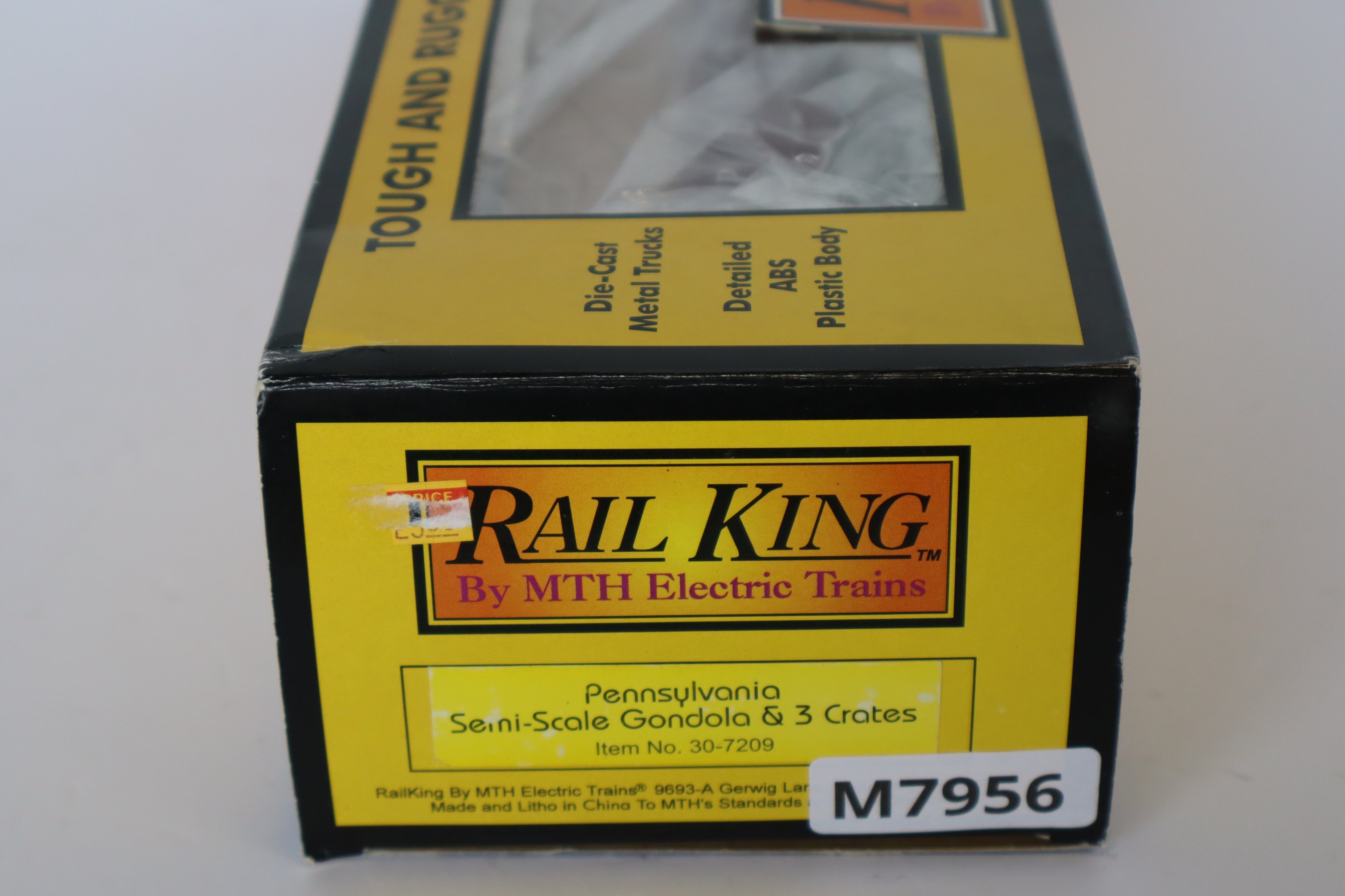 Rail King 30-7209 Pennsylvania Semi-Scale Gondola & 3 Crates-Second hand-M7956