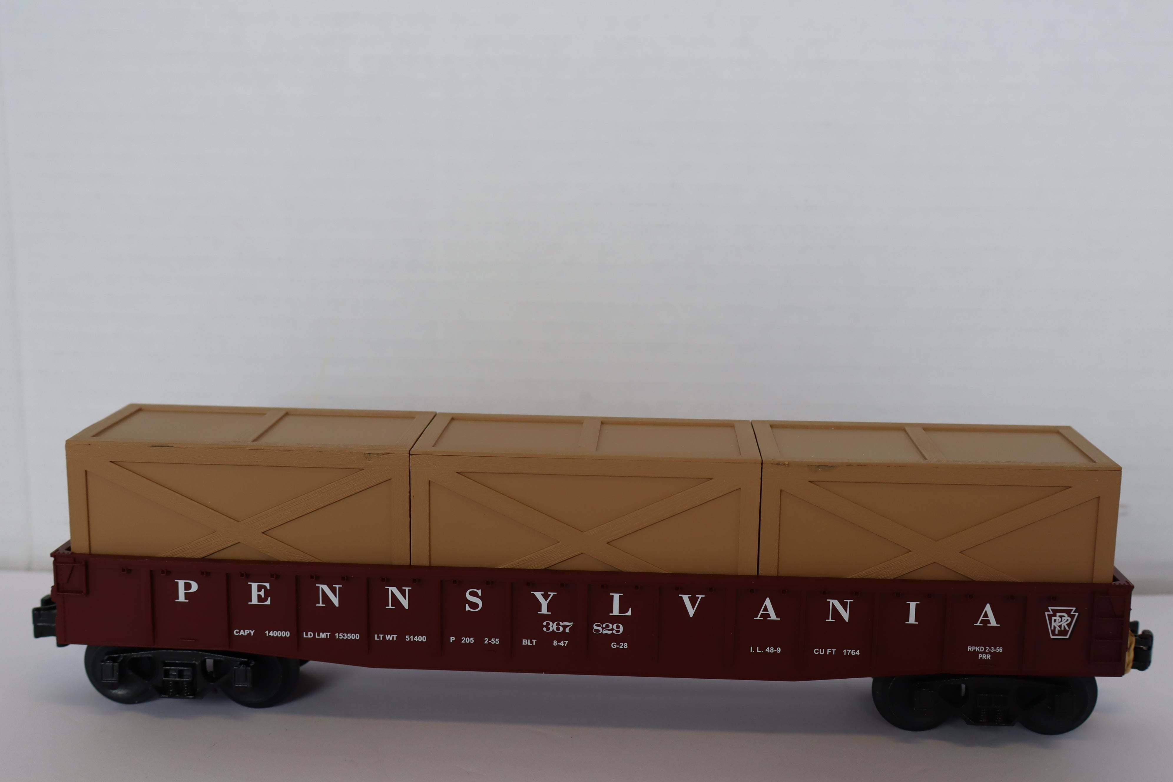 Rail King 30-7209 Pennsylvania Semi-Scale Gondola & 3 Crates-Second hand-M7956