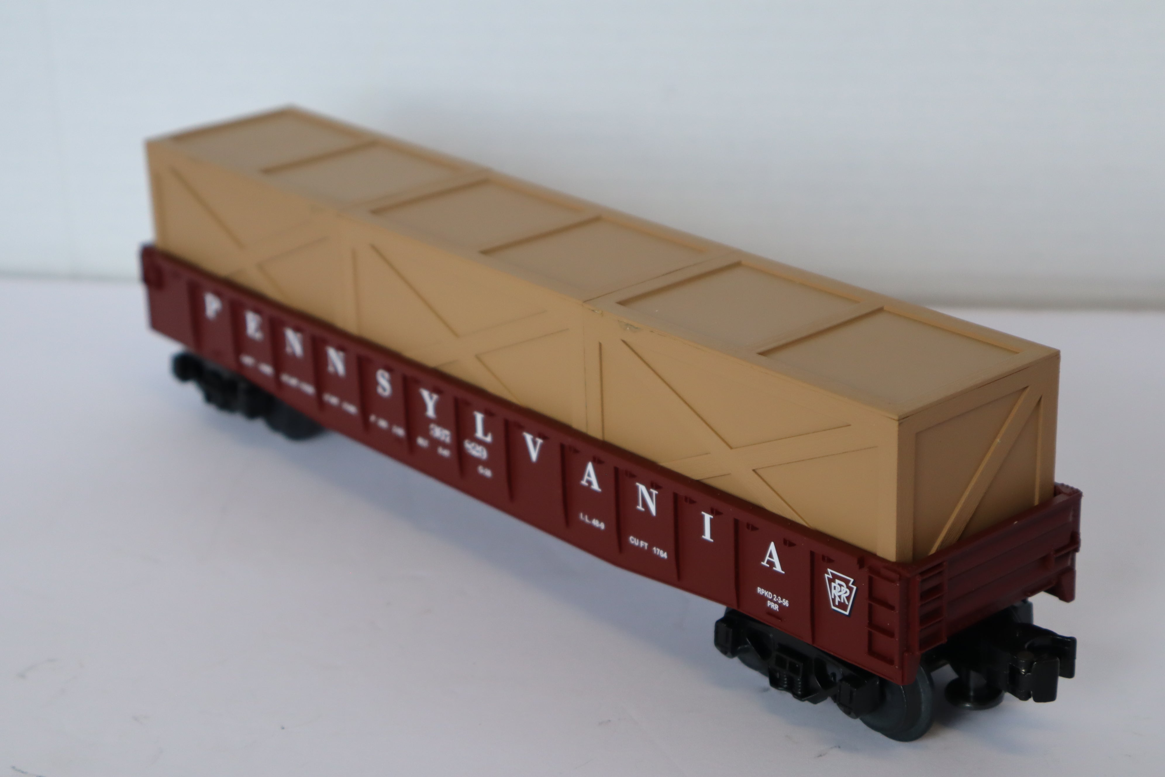 Rail King 30-7209 Pennsylvania Semi-Scale Gondola & 3 Crates-Second hand-M7956
