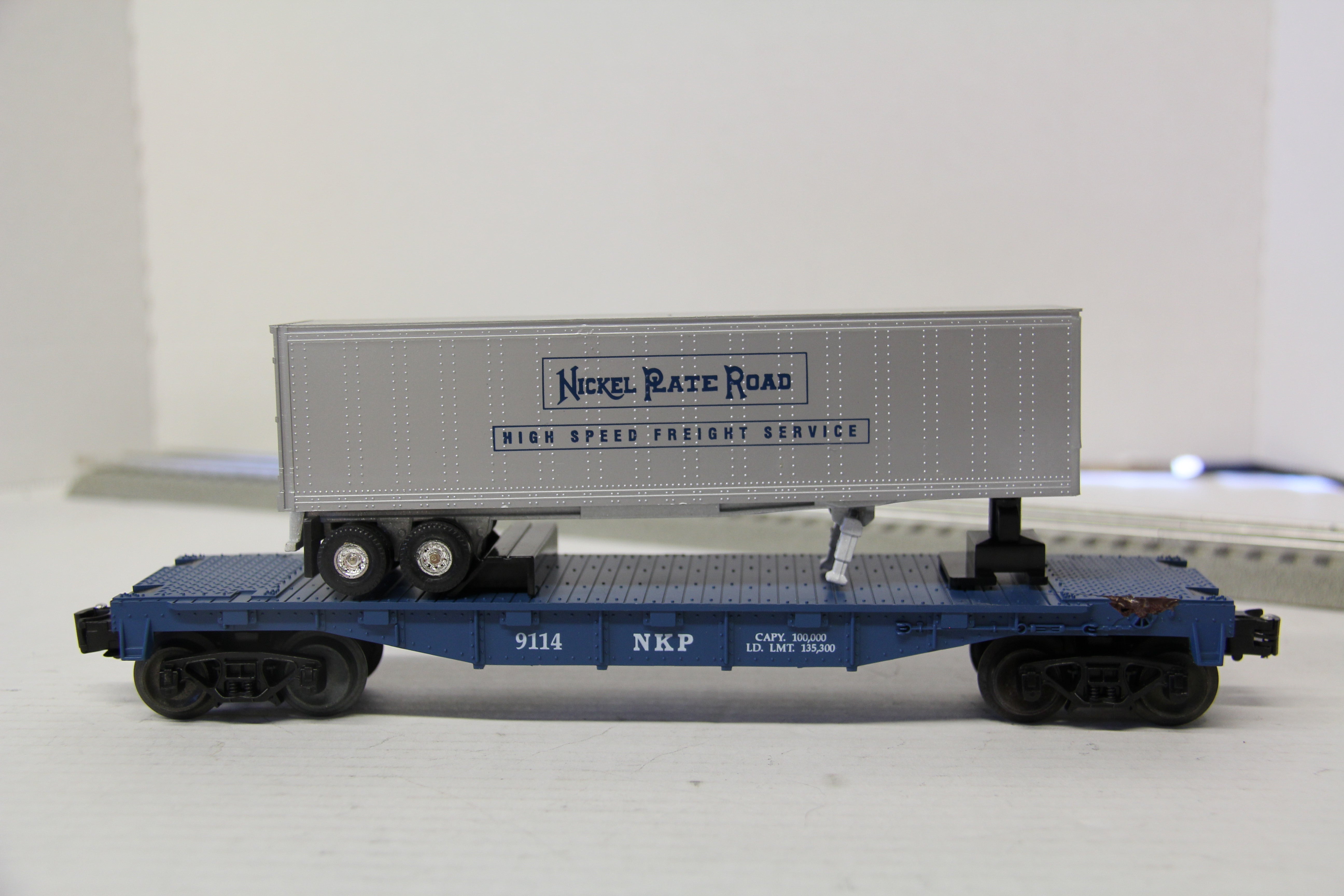 Lionel Nickel Plate Road Flat Car w. Trailer #9114-Second hand-M4628