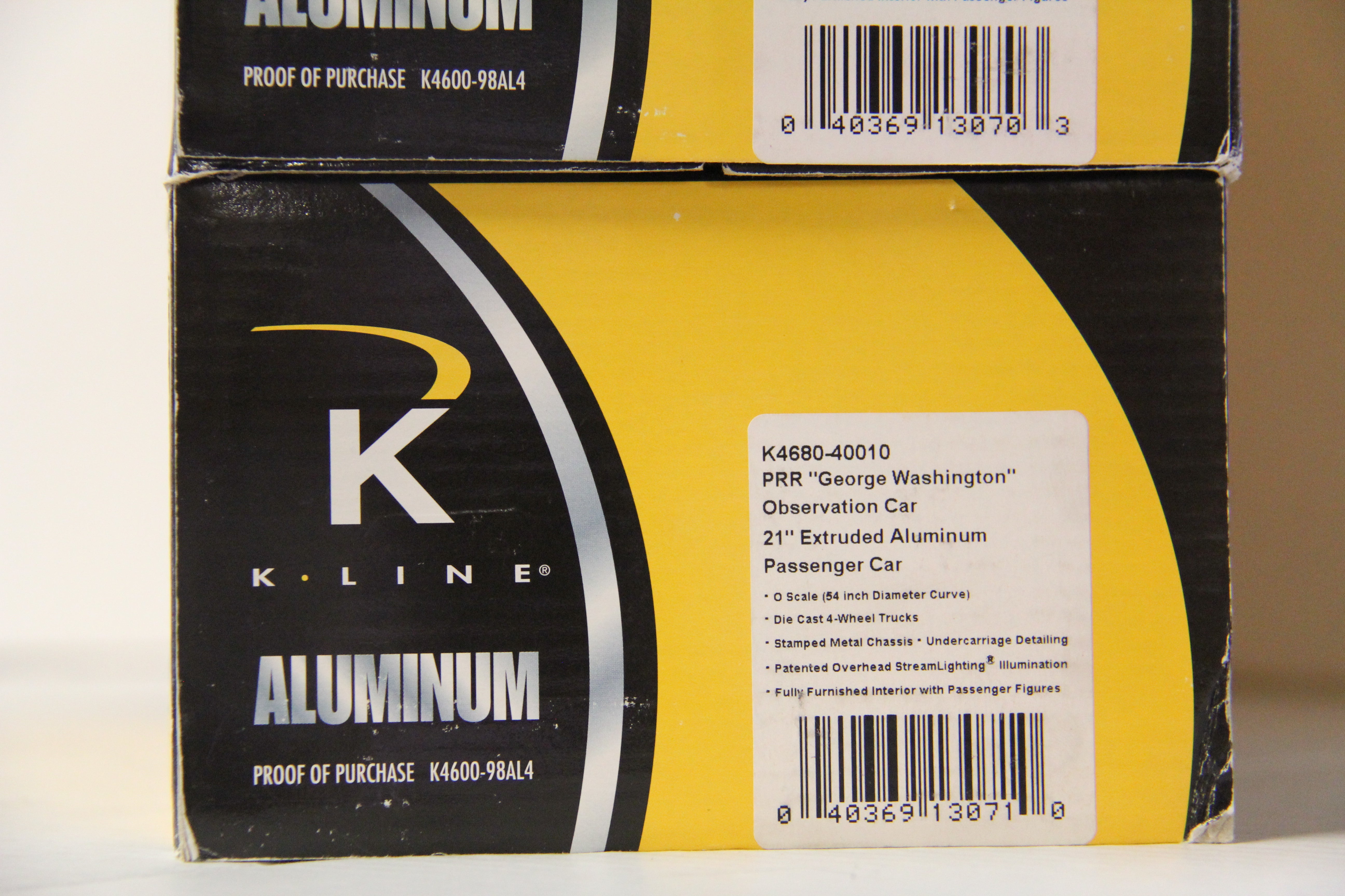 K Line K4680-40006,7,8,9,10 PRR 21" Extruded Aluminum Passenger Cars 5 Car Set-Second hand-M6538