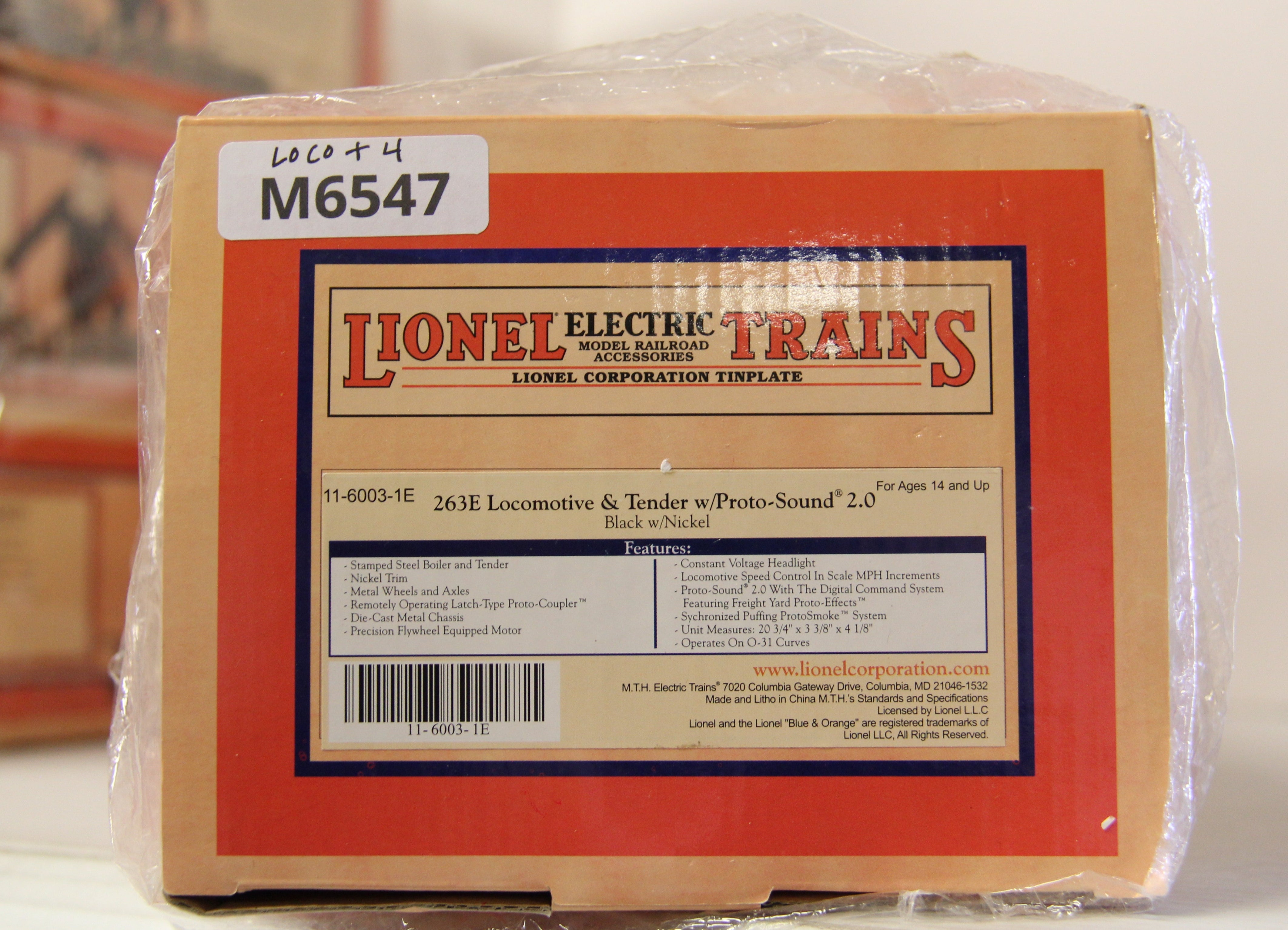 MTH 11-6003-1E Lionel 263E Locomotive & Tender & MTH 11-6003A, B, C, D Train Set-Second hand-M6547