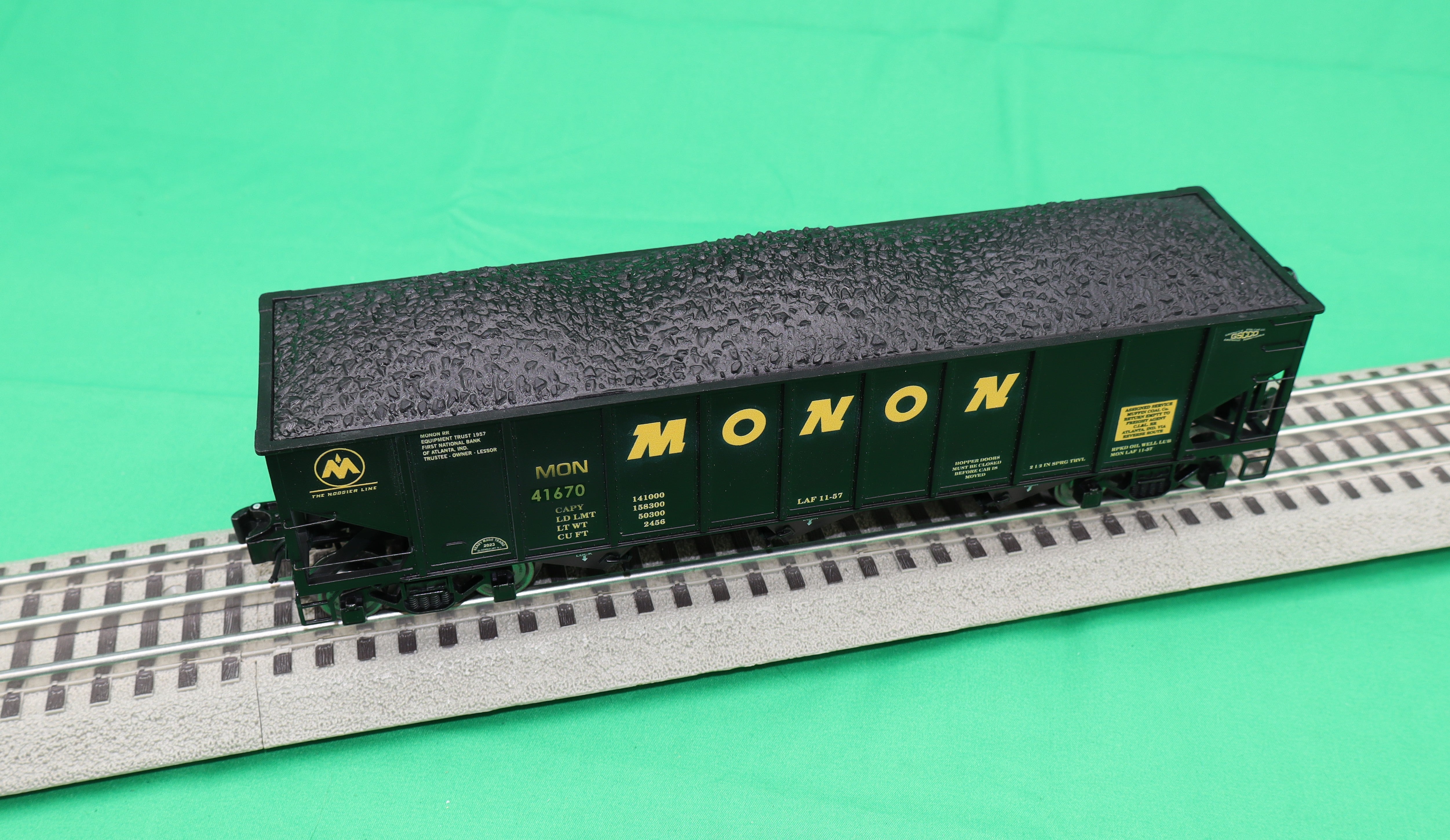 Ready Made Trains RMT-66260 - 70 Ton 3-Bay Coal Hopper Car "Monon" w/ Load - Custom Run for MrMuffin'sTrains