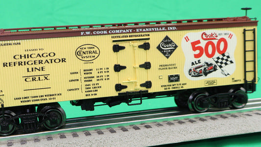 Ready Made Trains RMT-86199-153 - 36' Woodside Reefer Car "Chicago Refrigerator Line" (Cook's 500 Ale) - Custom Run for MrMuffin'sTrains - MrMuffin'sTrains