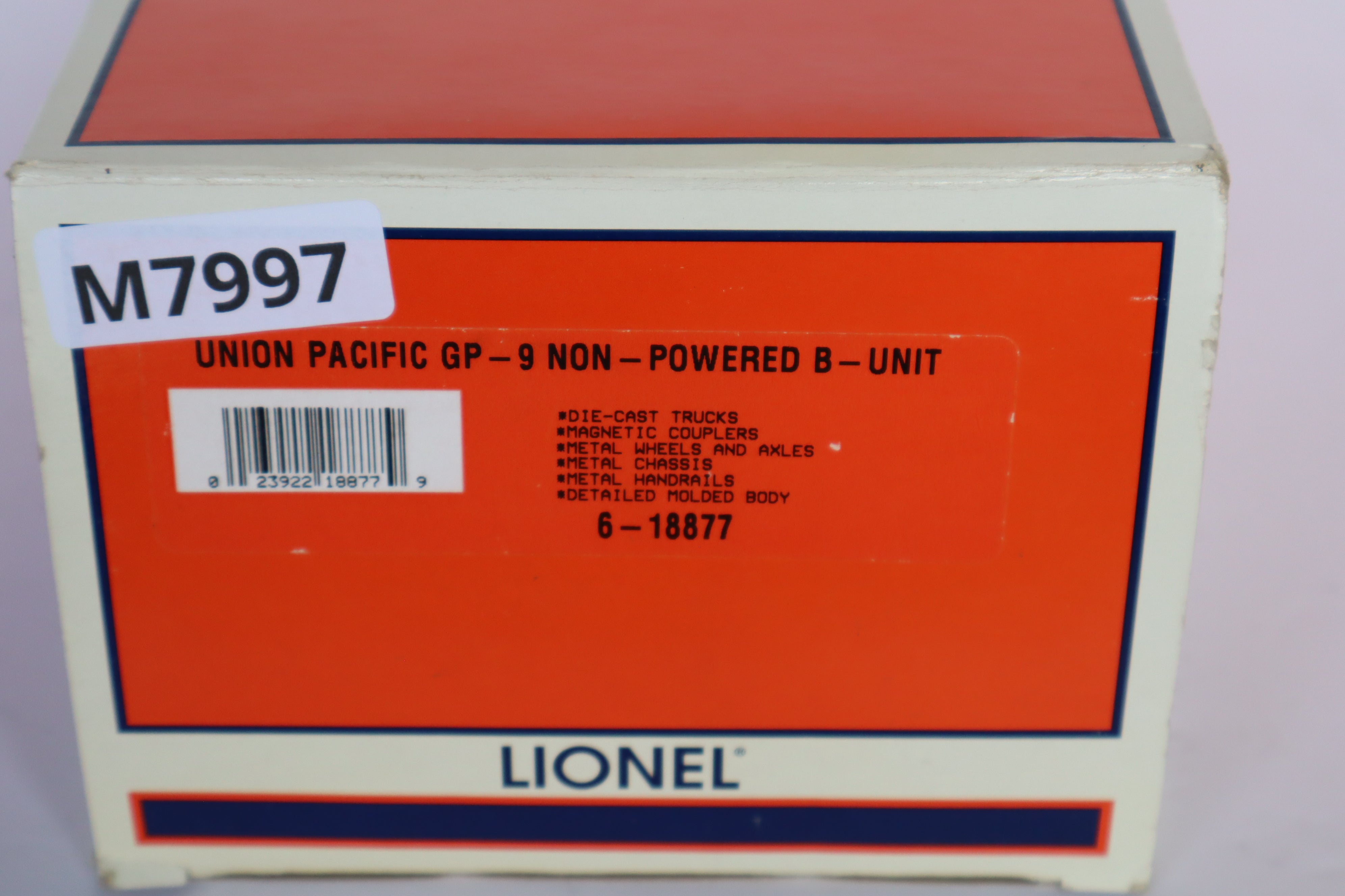 Lionel 6-18877 UP GP-9 Non Pwd B Unit-Second hand-M7997